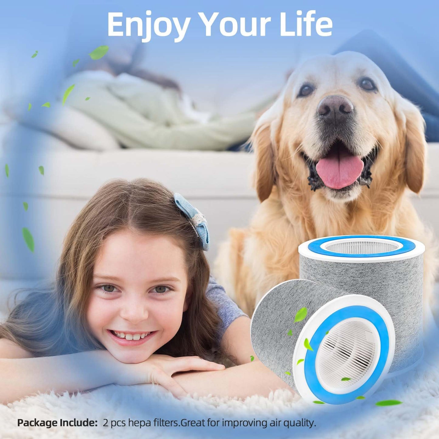 HP102 Replacement Filter Compatible with Shark Air Purifier HP100 HP102 HP102PET HP132 HC450 HC451 HC452 HC455 2 Pack Filter Replacement Compare to Part #HE1FKBAS HE1FKPET HE1FKBASMB