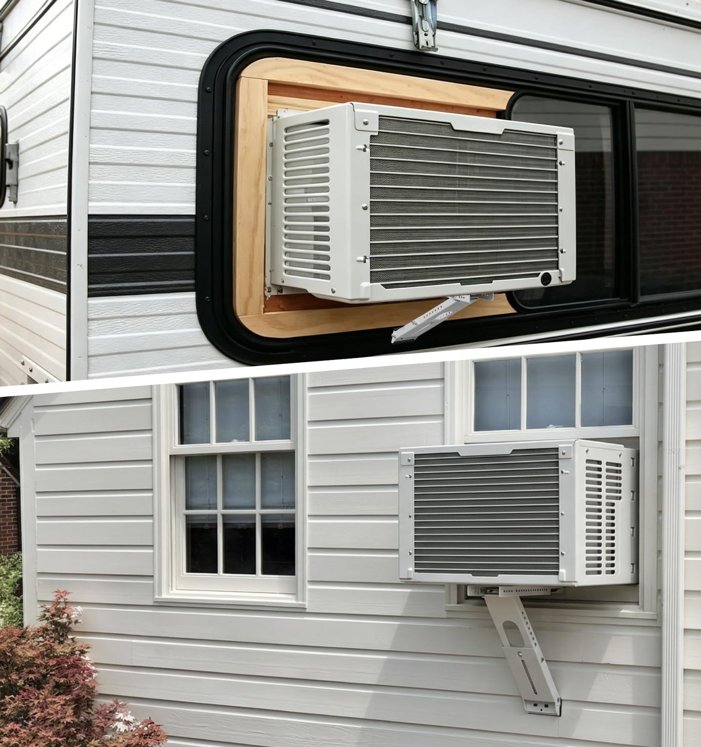 ISOKER No Drilling Window AC Bracket,HVAC Brackets Fits Single & Double-Hung Windows,Holds Up to 165lbs,Heavy Duty Single Arm Window Air Conditioner Bracket for 5000-12000 BTU Units