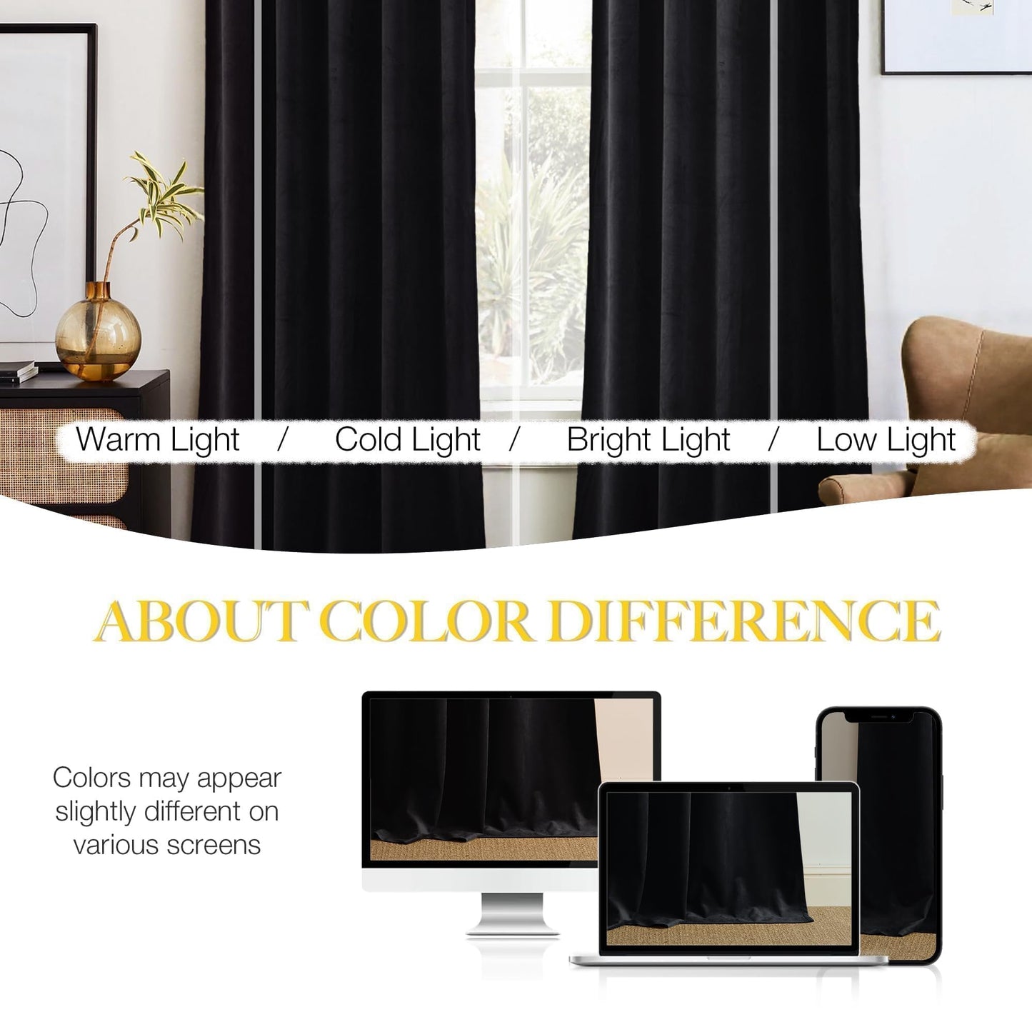 NICETOWN Black Velvet Blackout Curtains 96 inch Long for Living Room and Bedroom, Thermal Luxury Solid Heavy Rod Pocket Drapes/Window Treatments for Hall, Theater (2 Pieces, 52 W)