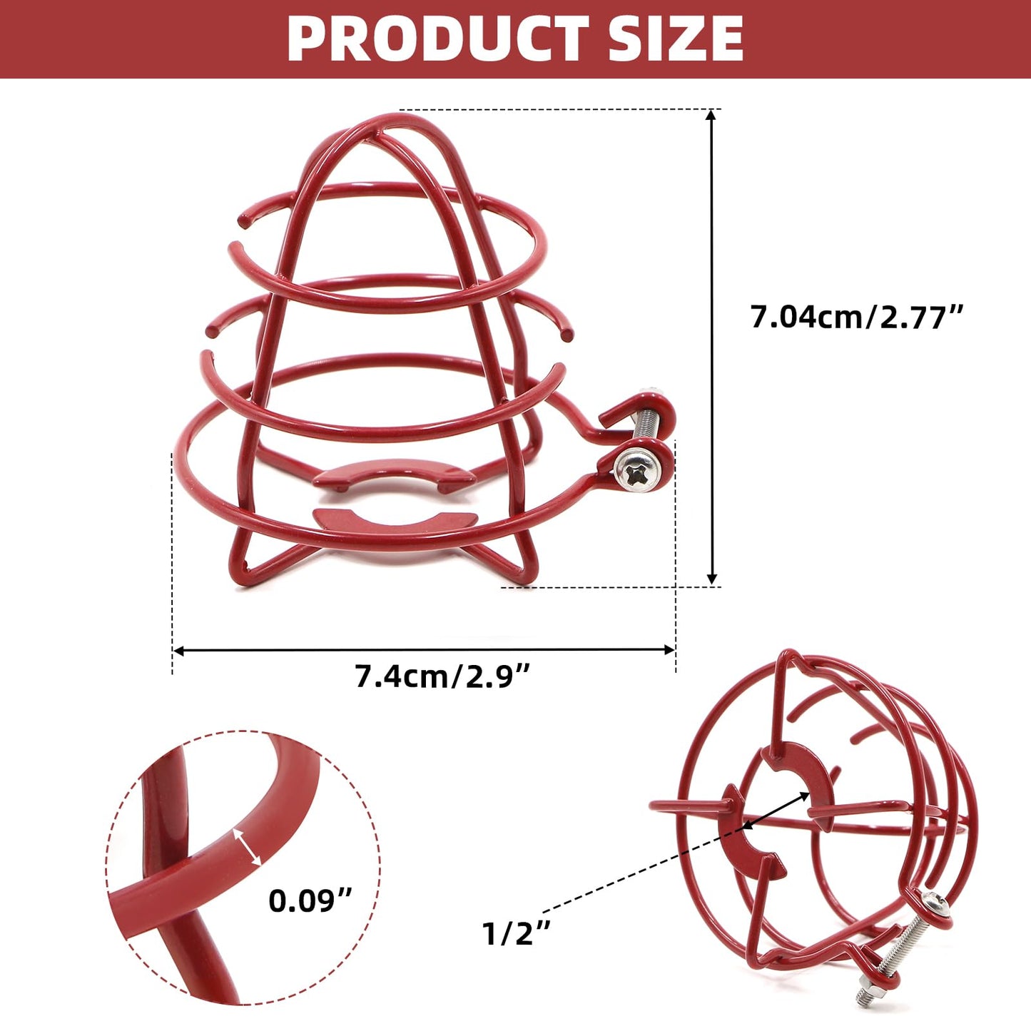 (18 Pack) 1/2" Fire Sprinkler Head Cage Guard Protector Fire Extinguishing System Sprinkler Bracket Red