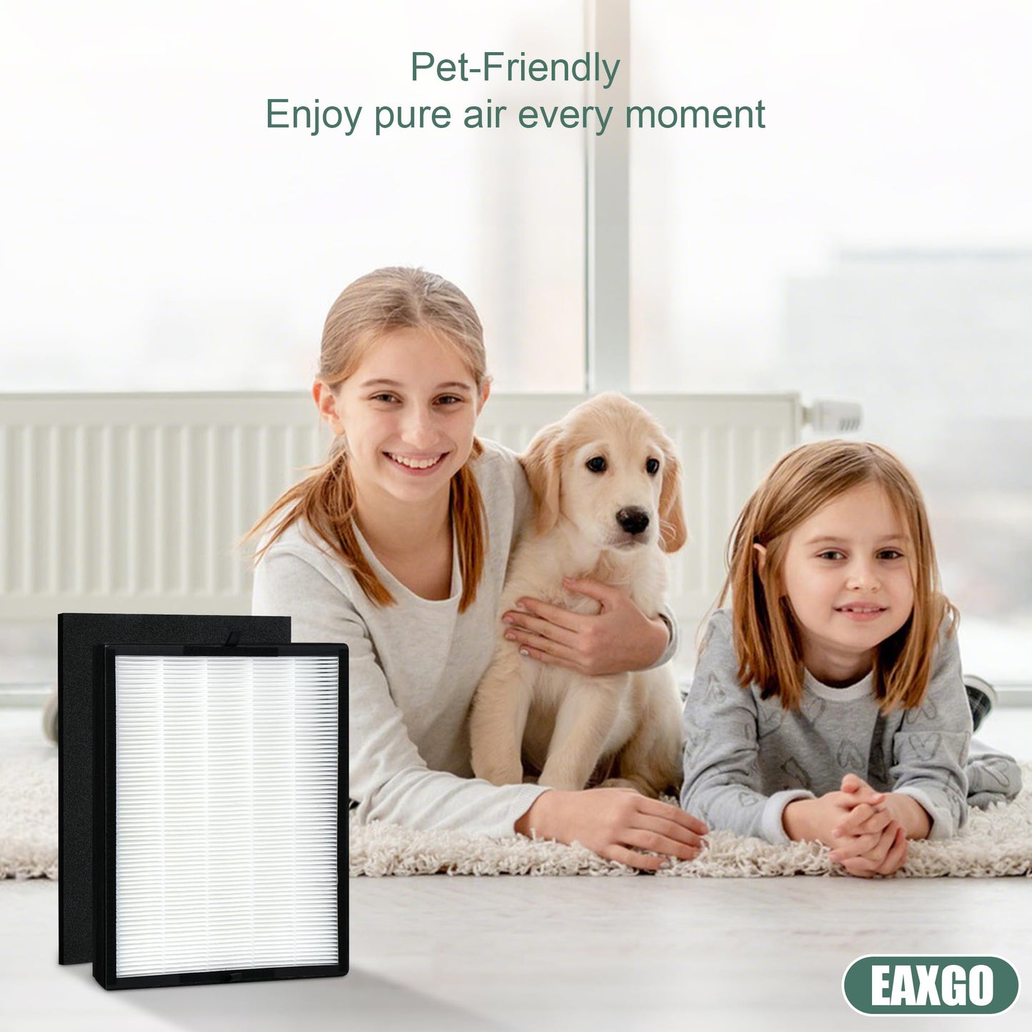 EAXGO 45i Replacement Filter Compatible with Alen BreatheSmart 45i & Flex Bh400 Air Purifier, 2 H13 True HEPA Filter with 4 Carbon Pre-Filters,Part #B4-Pure/FL40, 2 Pack
