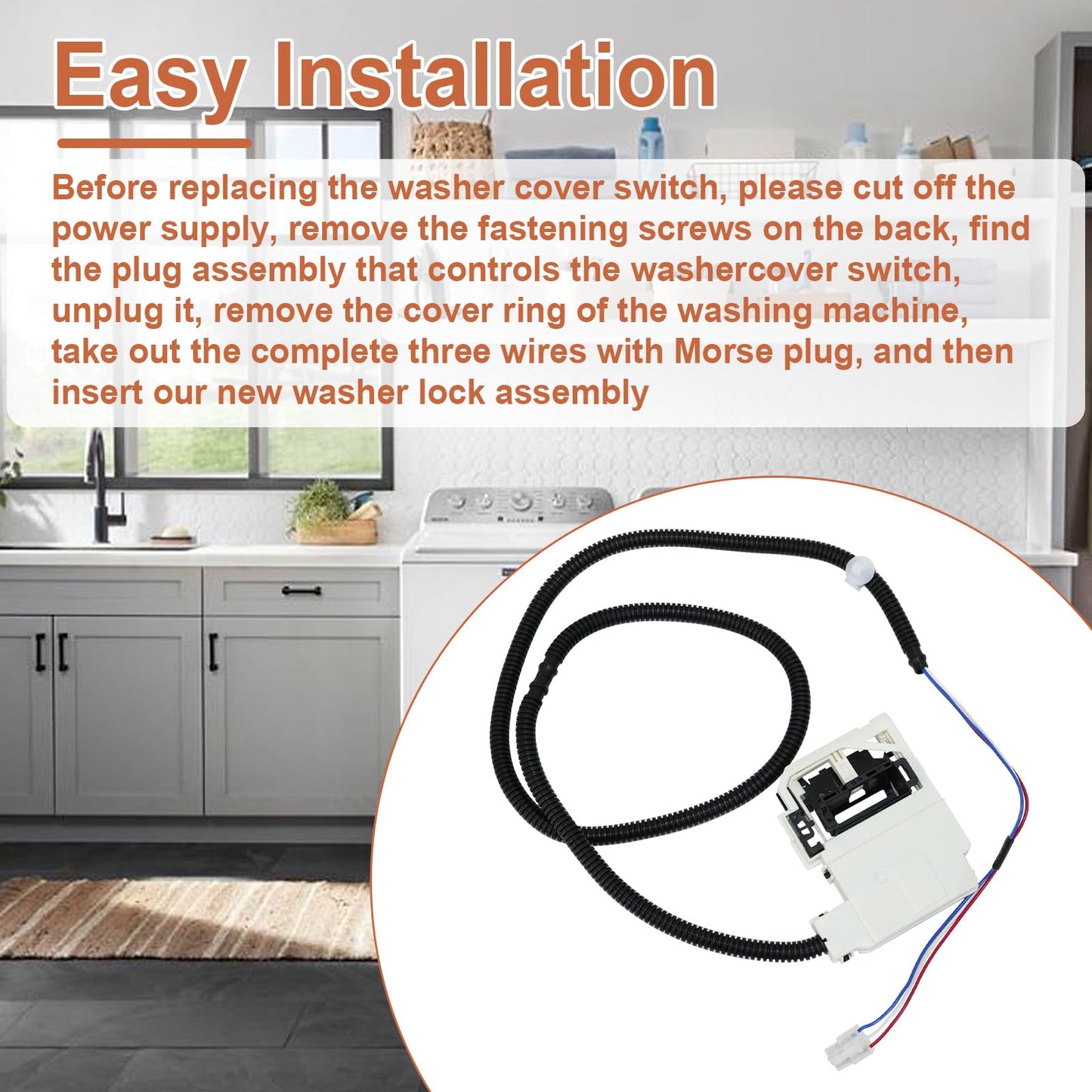 W11368616 W11670519 Washer Lid Lock Latch Assembly Compatible with Whirlpool & Maytag Washing Machine Lid Lock Switch MVW4505MW0 MVW5430MW1 MVW5430PBK0 MVW5435PW0, Replaces AP7214714, PS17215992