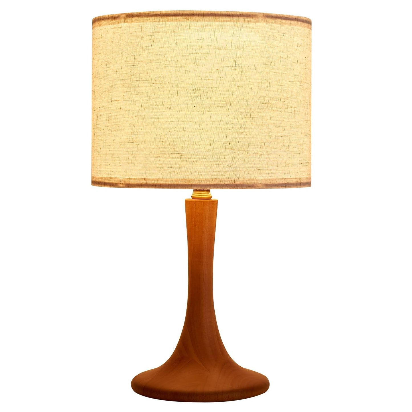 NUSRAN Bedside Table Lamp for Bedroom, Nordic Plug in Fabric Shade & Solid Wood Base Desk Lamp, Plug & Play Natural Wood Nightstand Lamp for Living Room, Office, Switch Power Cord 【Bulb Not Included】
