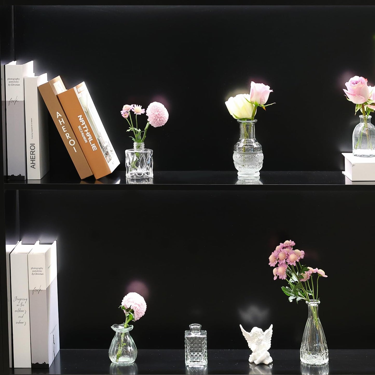 Aheroi 32 Pcs Bud Vase Set, Clear Vases for Centerpieces, Cute Glass Bud Vases Small Vases for Flowers, Mini Vase Flower Vase Set for Wedding Decorations, Room Office Table Decor