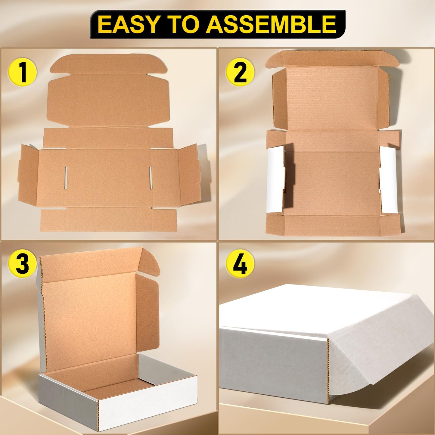 PACKKA 12x9x4 inches Shipping Boxes Set of 20, White Corrugated Cardboard Boxes Literature Mailer Boxes Gift Boxes Small Boxes for Shipping Wrapping Mailing Packaging Small Business