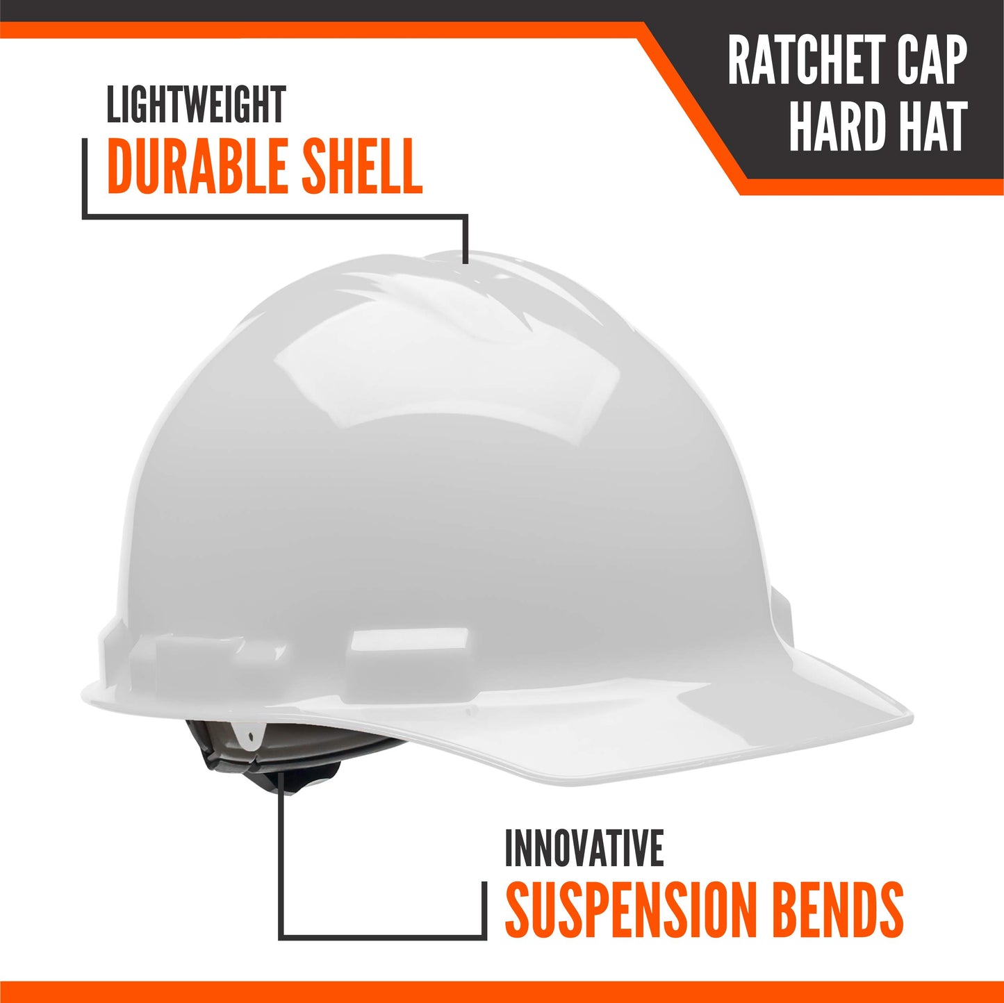 Malta Dynamics Hard Hat – Cap-Style Construction and Safety Hard Hats for Men and Women, 4 Pt. Hard Hat Suspension System, OSHA & ANSI Compliant, Made in The USA (2 Pack, White)