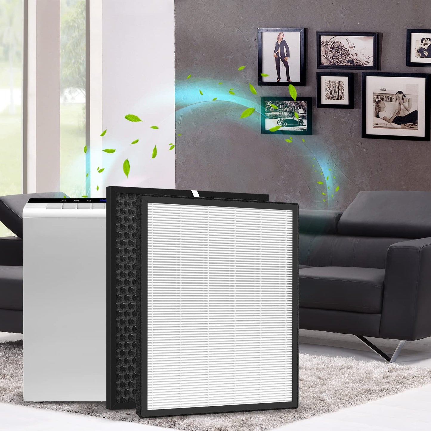 GoKBNY LV-PUR131 Replacement Filter Compatible with LEVOIT LV-PUR131 and LV-PUR131S Air Purifiers, Part Number LV-PUR131-RF, 3× Filters + 1×Activated Carbon Filter