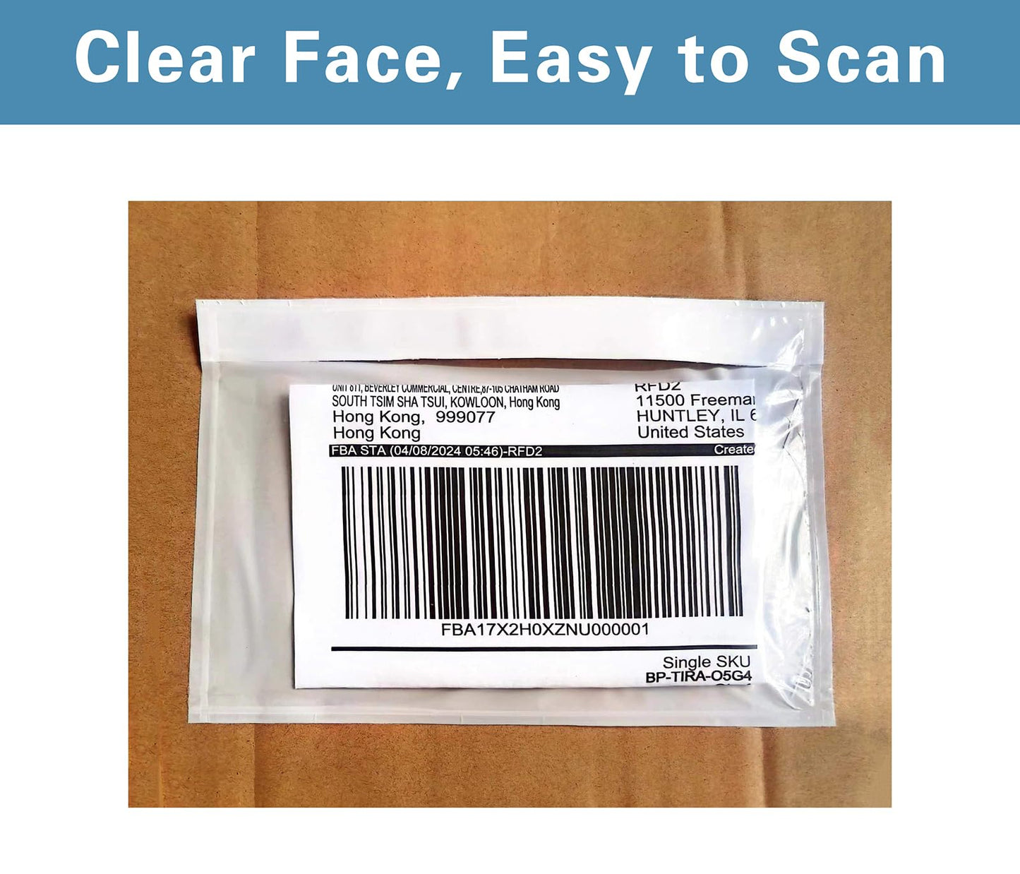 1000 Pcs 7.5”x 5.5” Packing List Envelope Pouches, Clear Packing Envelopes for Shipping and Mailing, Pouch Enclosed Bags with Packing Slips Invoice Label