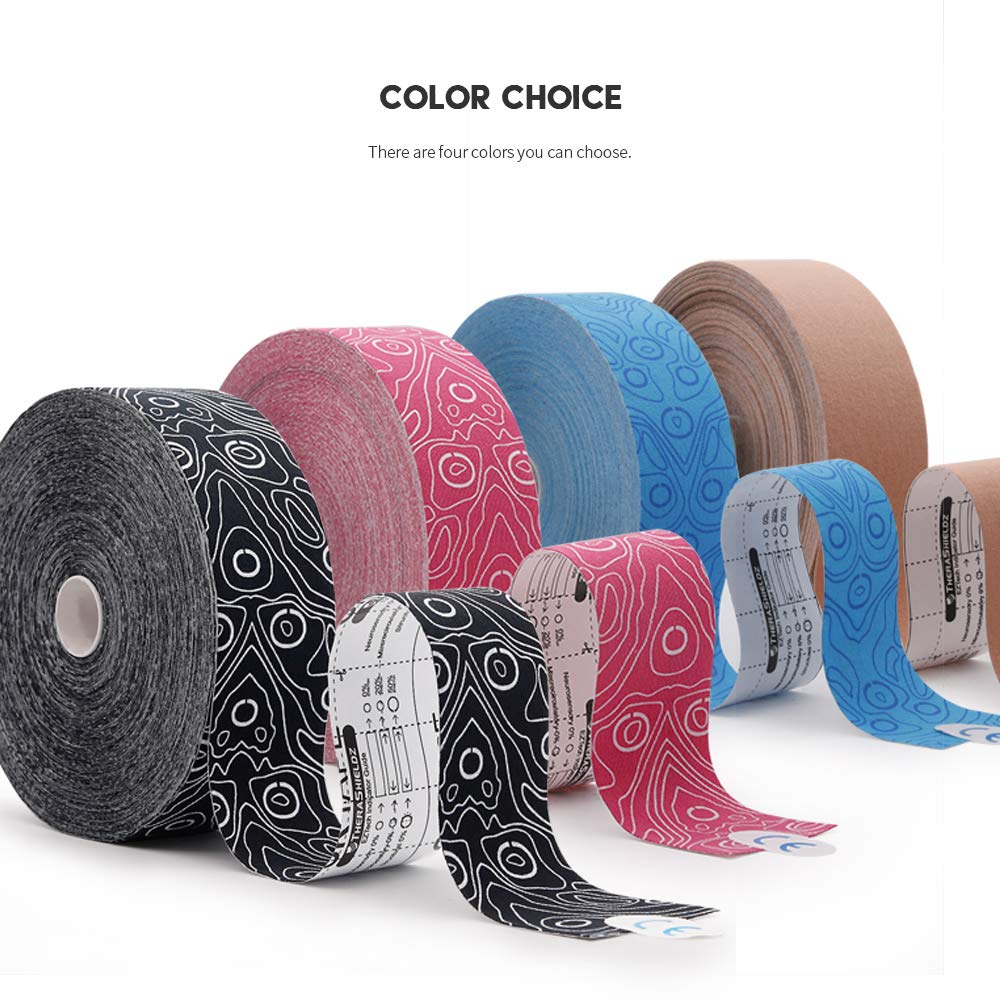 (2in X 103 Feet) OK TAPE PRO Bulk Kinesiology Tape, Original Elastic Latex Free Kinesiology Therapeutic Tape, Free Cut Printed, Black+White