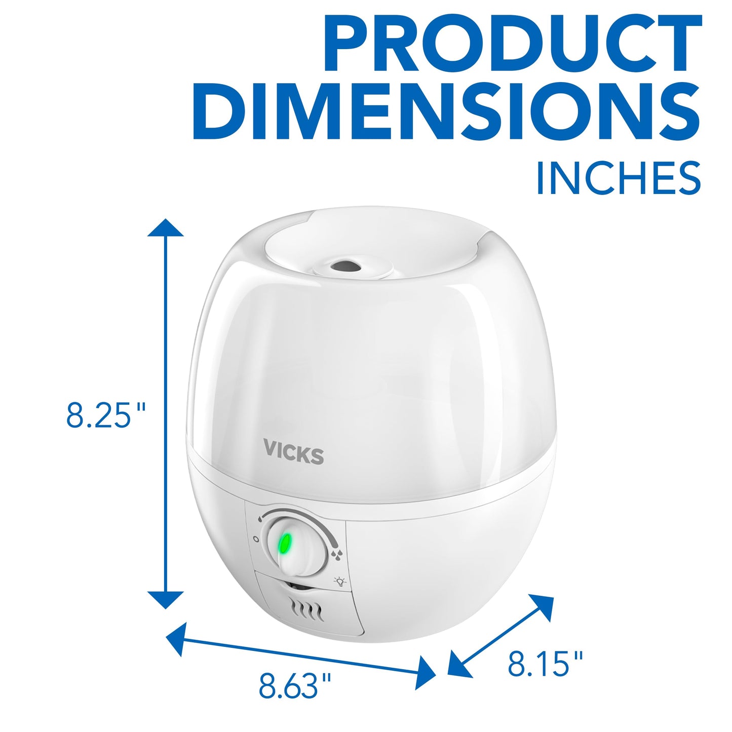 Vicks Humidifier 3-in-1 SleepyTime Cool Mist Humidifier for Baby & Kids Rooms with Color Changing Night Light and Essential Oil Diffuser, White