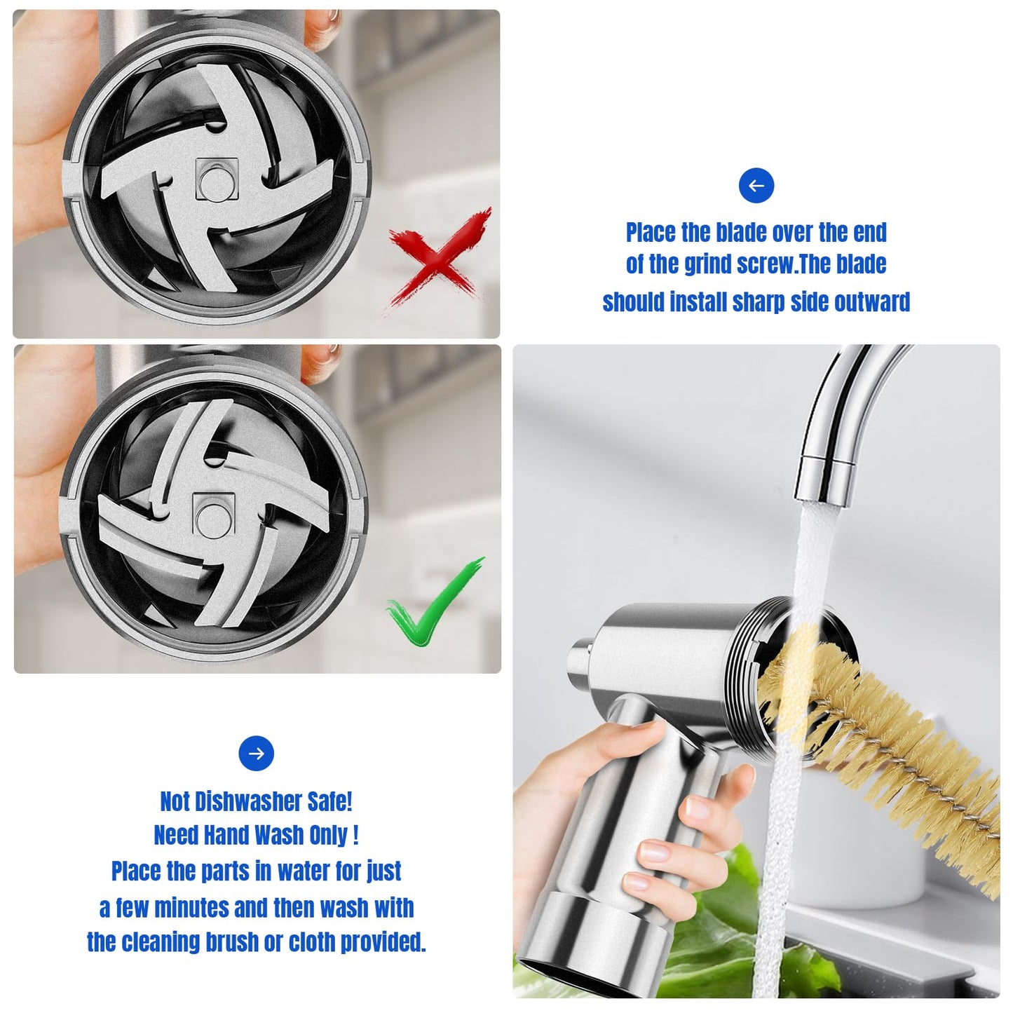 Stainless Steel Meat Grinder Attachments for Mixers, Meat Grinder, Sausage Stuffer, Perfect Grinder Attachment, Dishwasher Safe