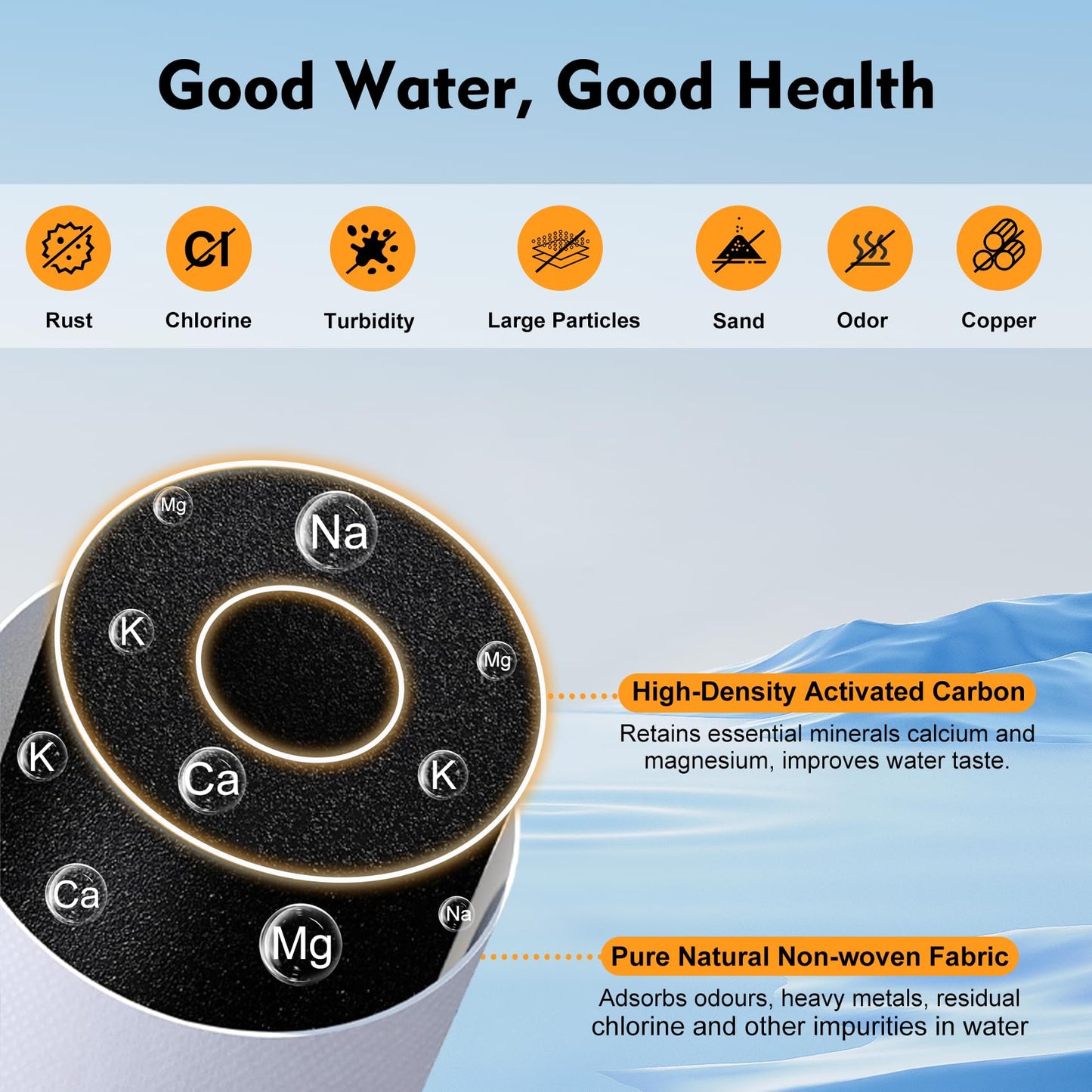 100186 Water Filter Replacement Compatible with Amway eSpring Water Purifier, CTC Activated Carbon, Effectively Adsorbs Harmful Elements, Retains Beneficial Minerals. Lasts 1 Year or Filters 1320 gal