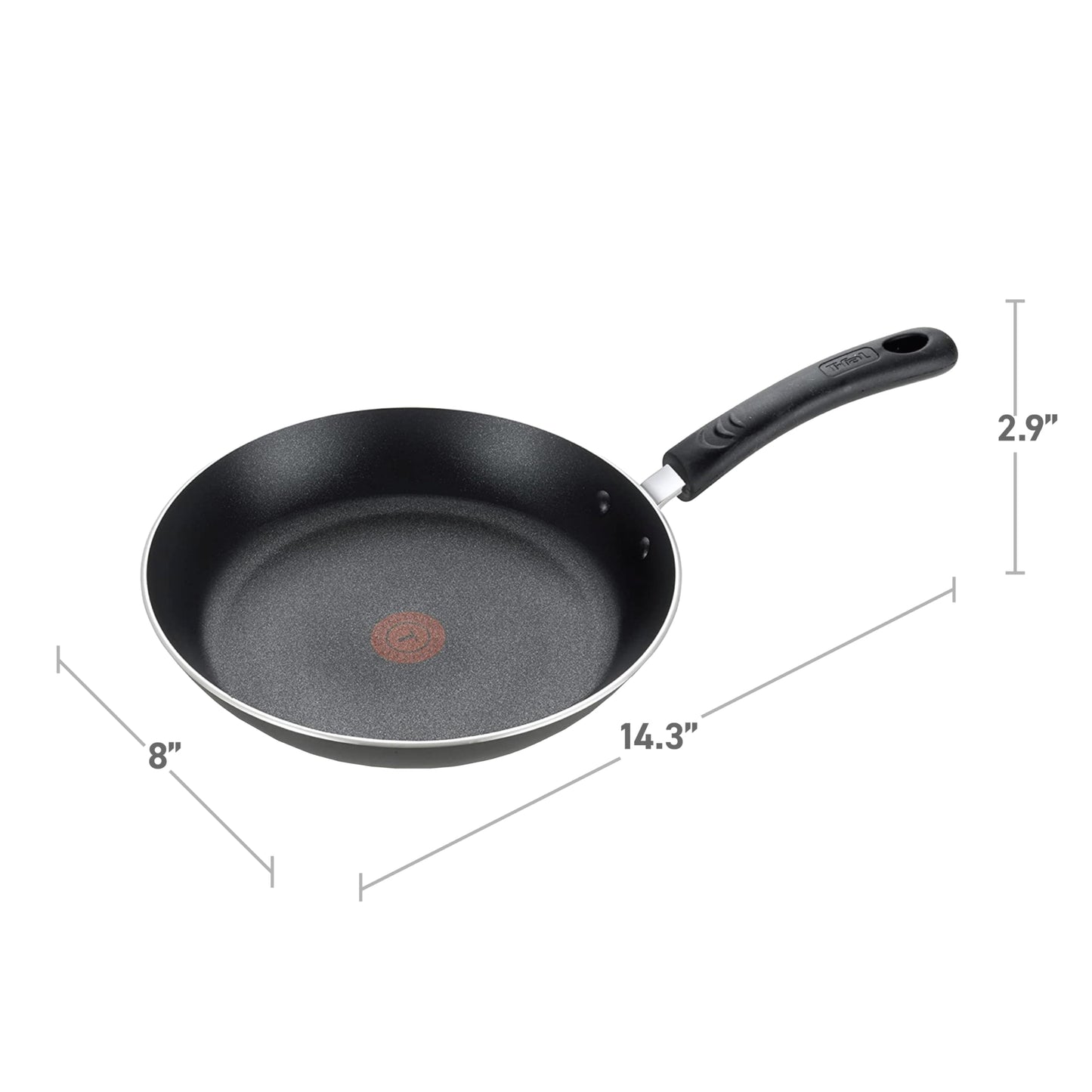 T-Fal Experience Nonstick Fry Pan 8 Inch, Induction Compatible, Oven Safe 400F, Cookware, Non Stick Frying Pan, Skillet, Cooking, Kitchen, Egg Pan, Pots and Pans, Home, Dishwasher Safe, Black