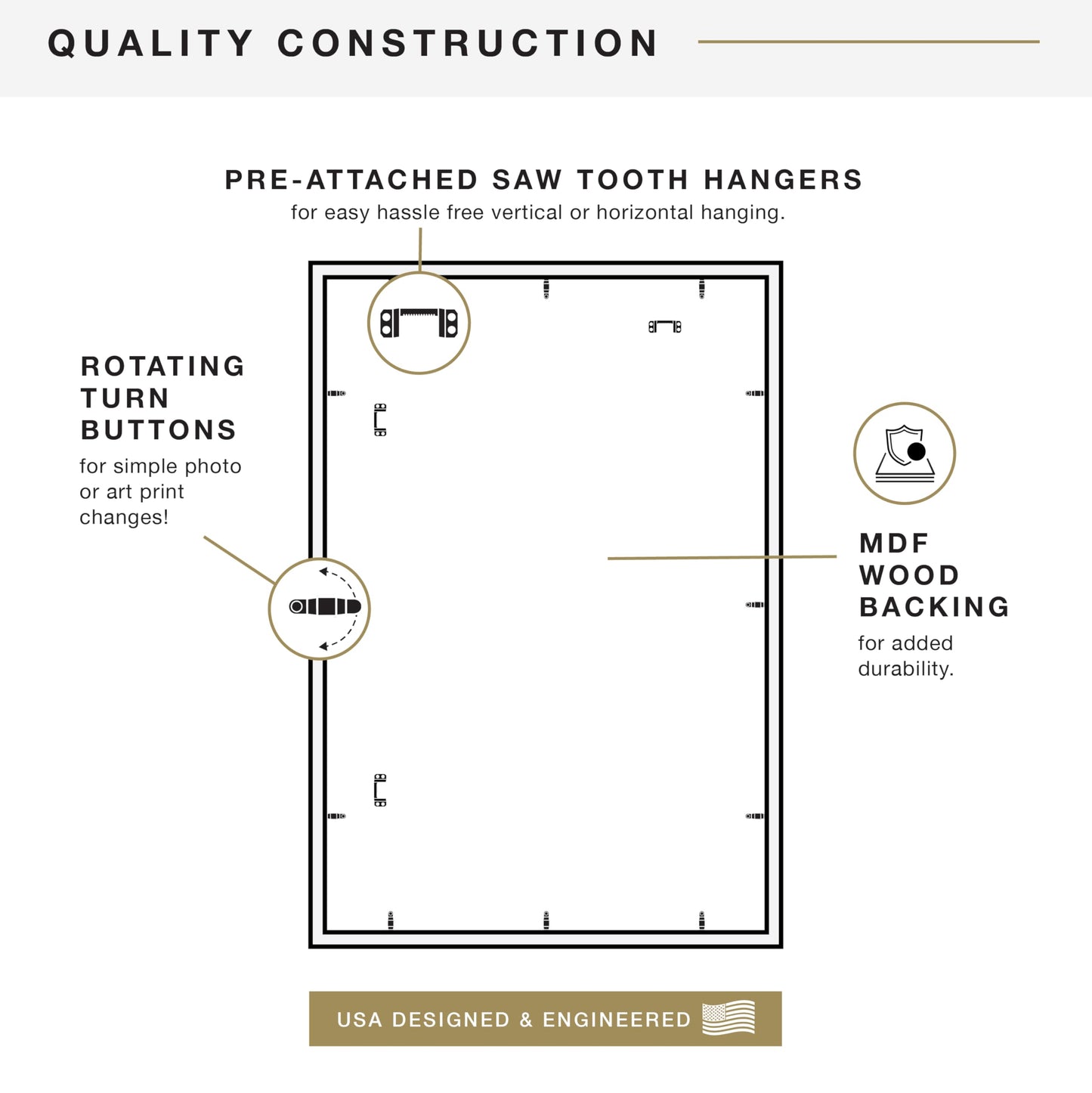 MCS Studio Gallery Movie Poster Frame 27x40 Black Woodgrain Engineered Wood, Vertical & Horizontal Wall Hanging Large Picture Frame for Photos, Artwork & Custom Posters (1-Pack)