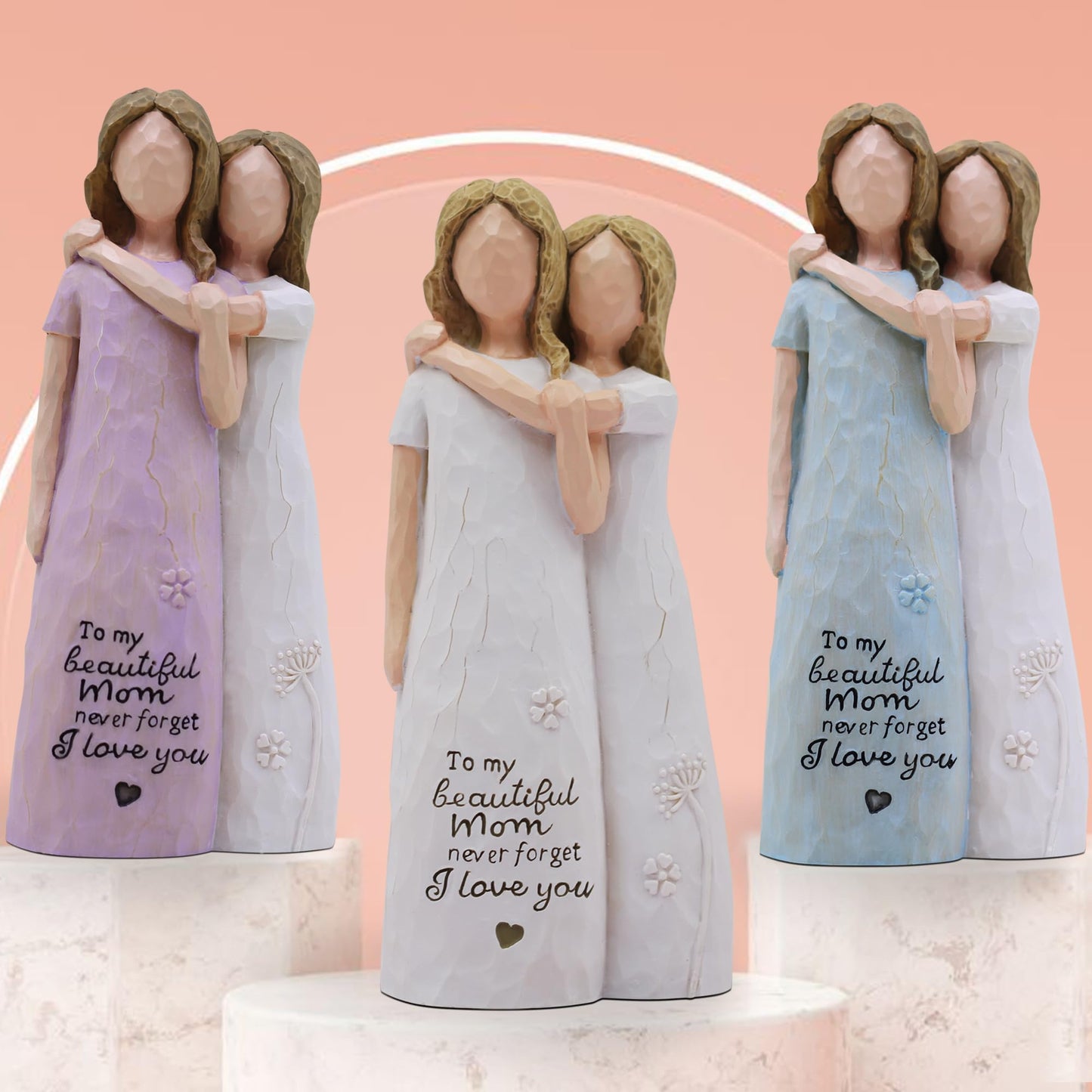 AcowSpt Mom Birthday Gifts from Daughter, Birthday Gift for Mom from Daughter, Valentines Day Gifts for Moms, Sculpted Hand-Painted Figurine