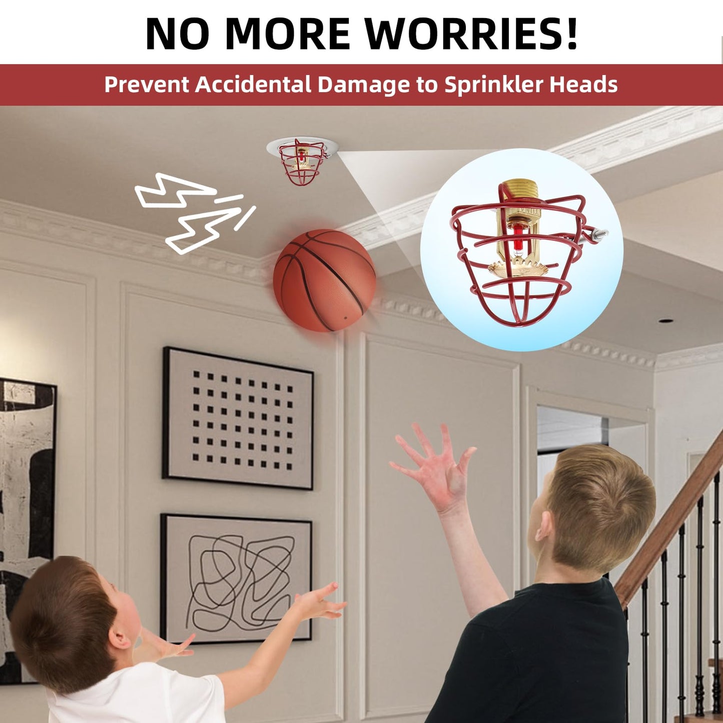 (18 Pack) 1/2" Fire Sprinkler Head Cage Guard Protector Fire Extinguishing System Sprinkler Bracket Red