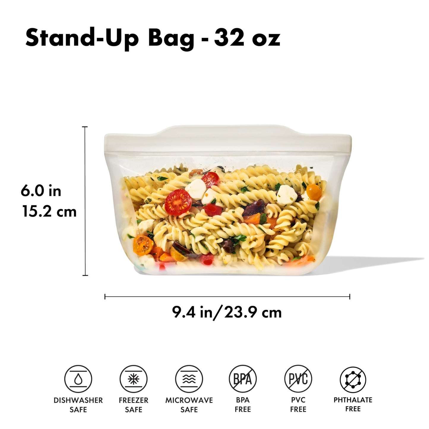 OXO Good Grips Silicone Reusable Bag – Stand-Up Quart (32 oz) - Oat
