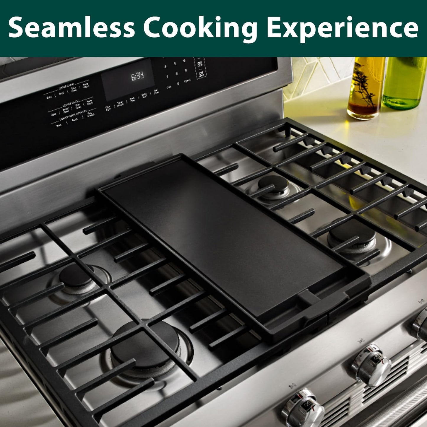 W10432544 Griddle Stove Replacement Parts for Whirlpool Gas Stove Top Griddle Pan Whirlpool Kitchenaid Kenmore Maytag Jenn-Air Range Stove Oven Cast Iron Center Middle Burner Stovetop Plate 1 Pack