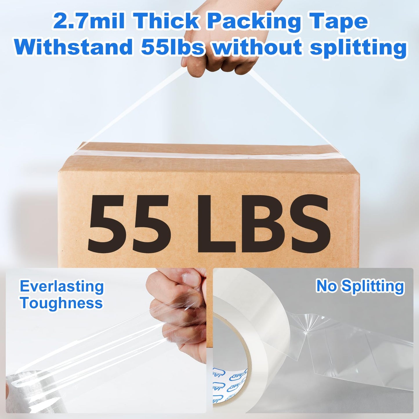 JACMD 36 Rolls Packing Tape, 2 Inch x 65 Yards Heavy Duty Shipping Tape - Clear Transparent Packaging Tape for Boxes, Waterproof & Tear Resistant, Strong Adhesive for Moving & Mailing