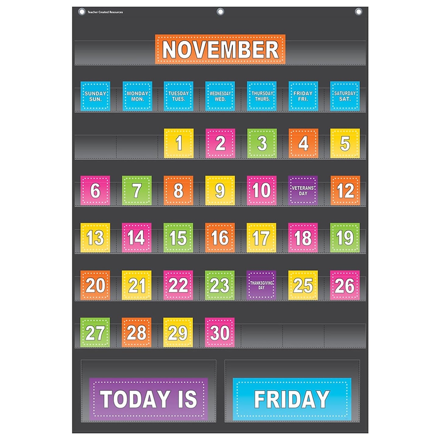 Teacher Created Resources Black Calendar Pocket Chart (TCR20748)
