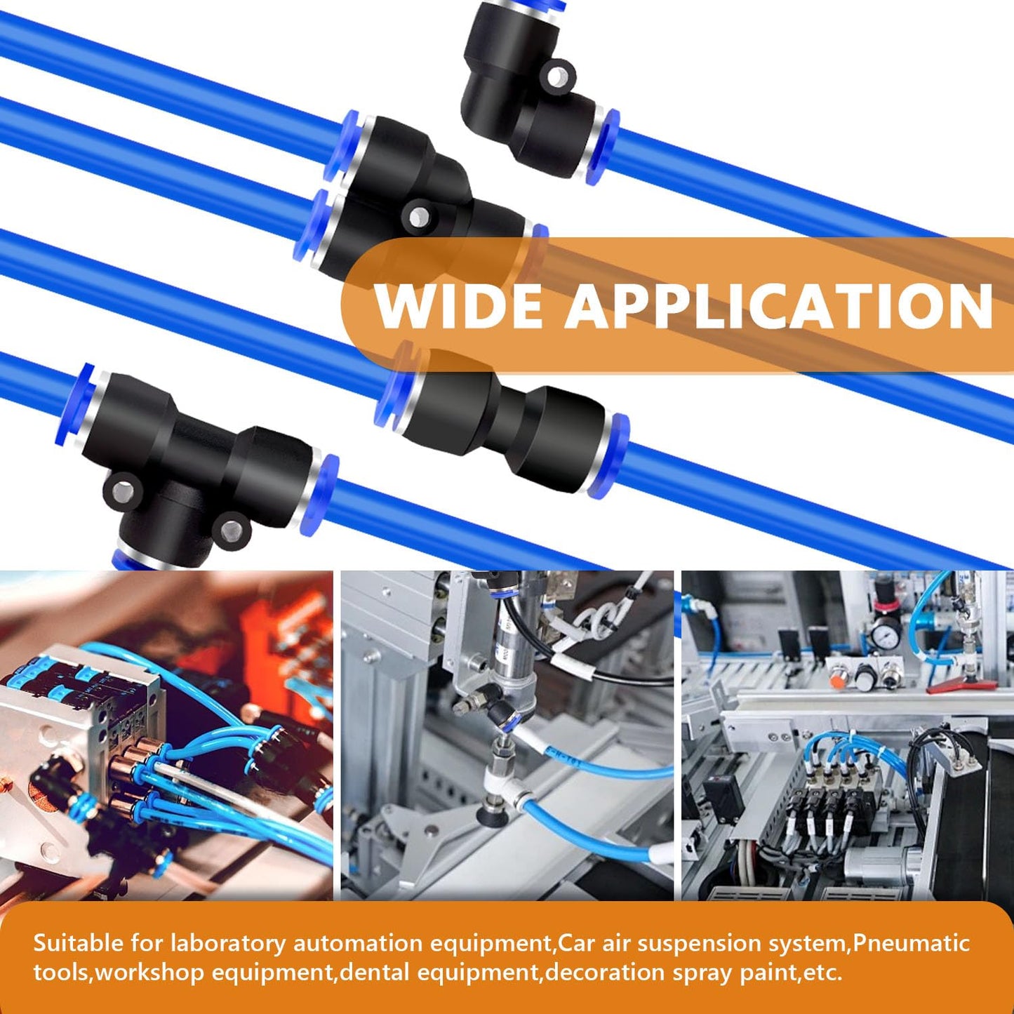 mankk 107PCS Quick Connect Air Hose Fittings Kit 32 Sizes 1/8" 1/4" 5/16” 3/8" 1/2",4/6/8/10mm Push to Connect Fittings Air Line Fittings Quick Release Pneumatic Kit