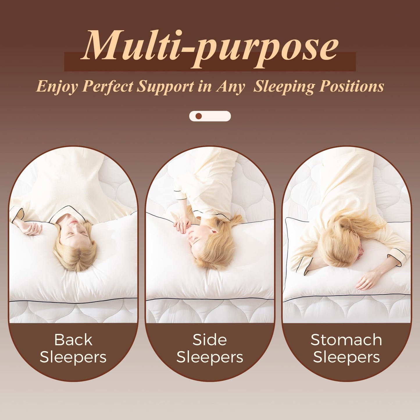 Cosybay Goose Feather Down Fiber Pillows Standard Size Set of 2, Luxury Bed Pillow for Sleeping, Ultra Soft Cover Hotel Collection Bed Pillows for Back,Stomach or Side Sleepers 20x26