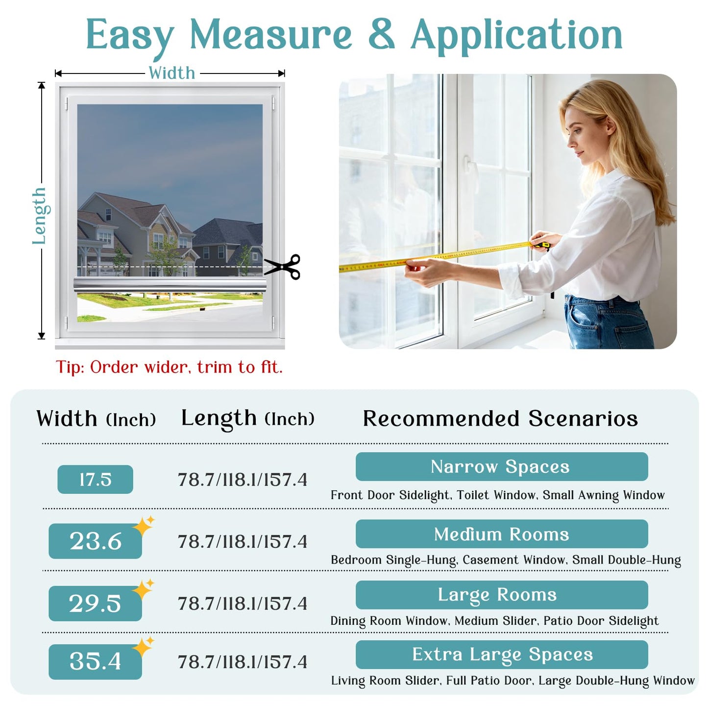 Haton Window Privacy Film One Way Window Tint for Home, Sun UV Blocking Heat Control Reflective Mirror Film, No Glue Static Cling See Out Not in Glass Door Covering, Silver, 29.5" x 157.4"
