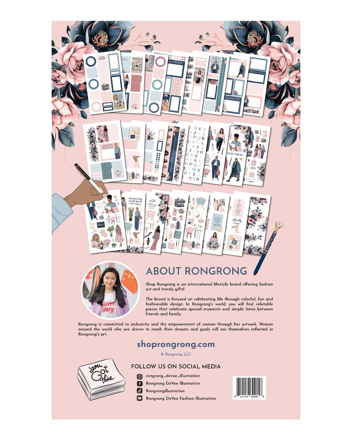 Rongrong Goal for It Planner Sticker Book for Planners, Calendars and Journals – Aesthetic Premium Quality Stickers – Scrapbook Accessories – 24 Pages