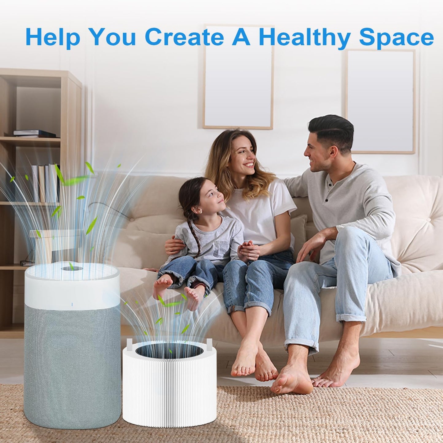 211i MAX Replacement Filter Compatible with Blue Pure 211i Max Air Purifier, HEPA and Activated Carbon Filters, White Replacement Part #F2MAX (2 Packs)