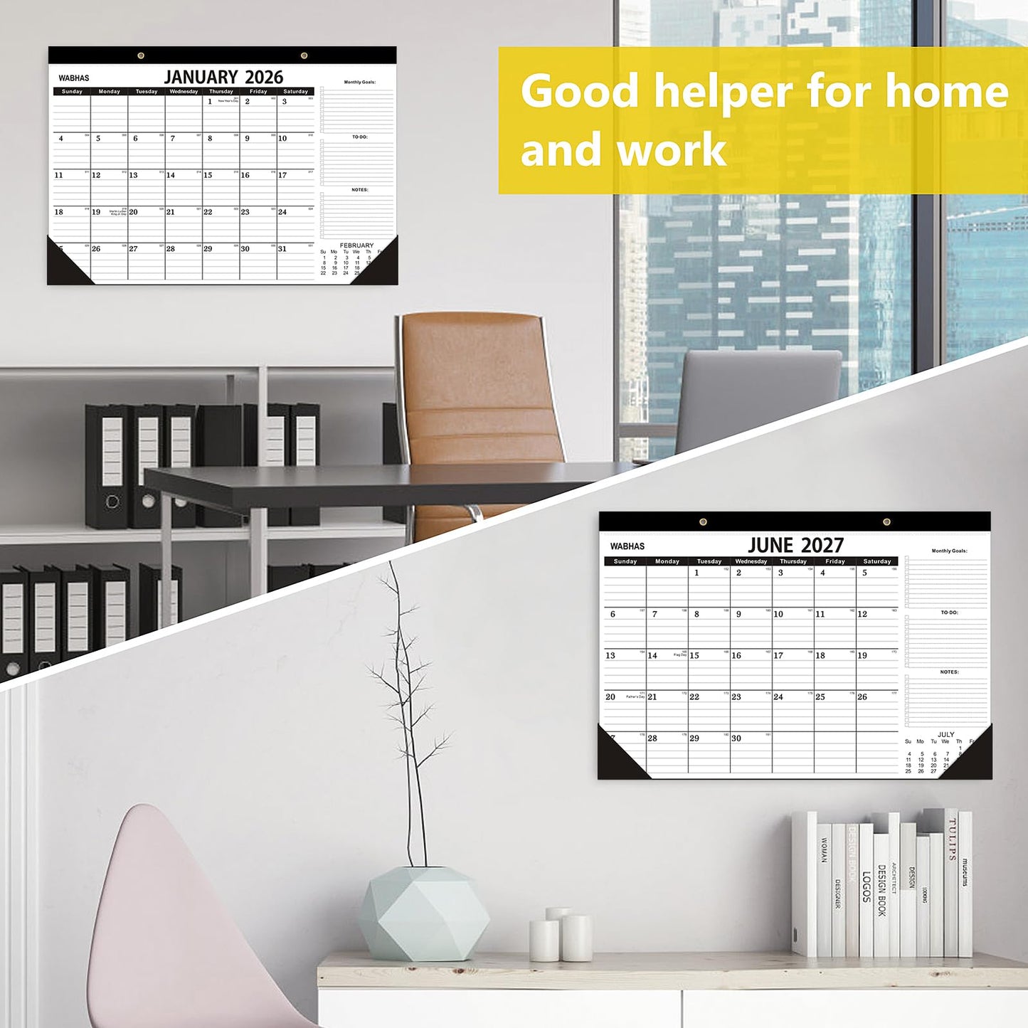 Desk Calendar 2026-January 2026 to June 2027,3 PACK-2026 Desk calendar,18 Months,12x17 in,School Desk Calendar 2026,Office Calendar 2026-2027