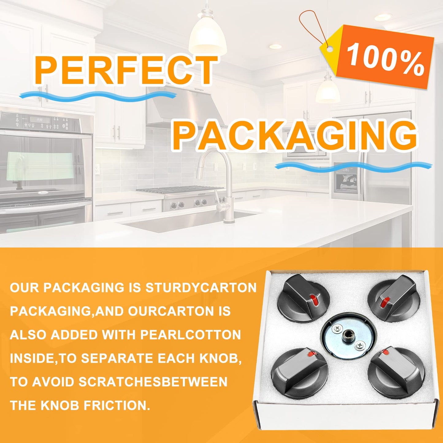 AMI PARTS Fits for DG64-00473B Samsung Stove Knob Replacement, Gas Oven Stove Knobs - Only Replace Fits Model# Samsung Range Knobs NX58M6850SG NX58H5600SS NX58H5650WS NX58J7750SS top knobs 5-Pack