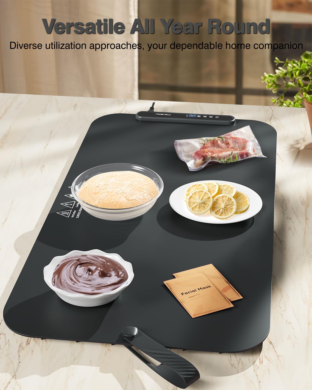 Food Warming Mat, iTRUSOU 27.5x16'' Electric Warming Tray with 7 Temp-Settings, 1-99h Flexible Timer, Switchable °F/°C, Rollable Food Warmer Keep Food Warm at Buffet, Party, Sabbath, Daily Use