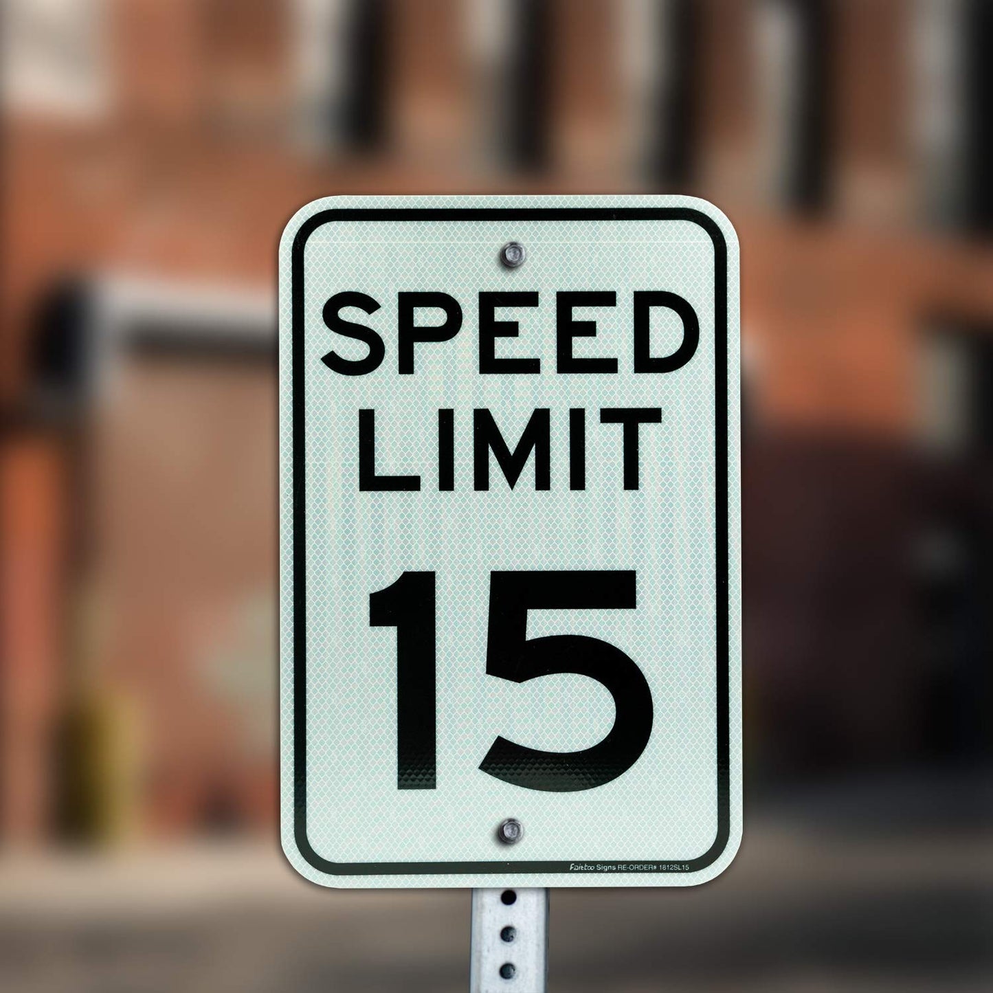 (4 pack) Speed Limit 15 MPH Sign, 18 x 12 Inches Engineer Grade Reflective Sheeting, Rust Free Aluminum, Weather Resistant, Waterproof, Durable Ink, Easy to Mount
