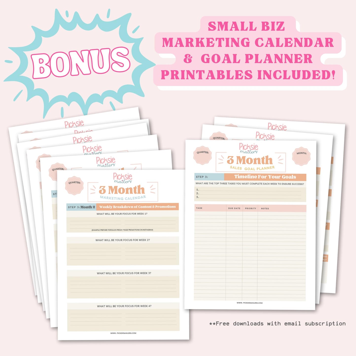 Picksie Mailers - Boho Poly Mailers 10x13 100 Pack Bundle Bulk Polymailers Shipping Supplies for Small Business Boutique Envelope for Clothing Cute Designer Plastic Bags - Boho Bundle