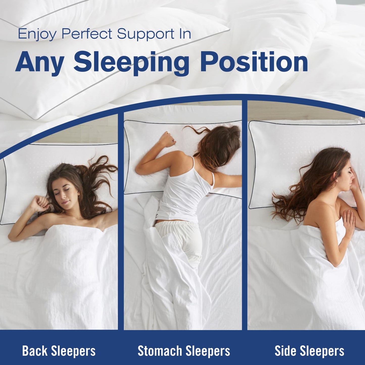 Higoom Queen Size Bed Pillows for Sleeping 4 Pack,Luxury Hotel Pillows,Comfortable and Supportive,Machine Washable,Suitable for Stomach,Back and Side Sleepers.