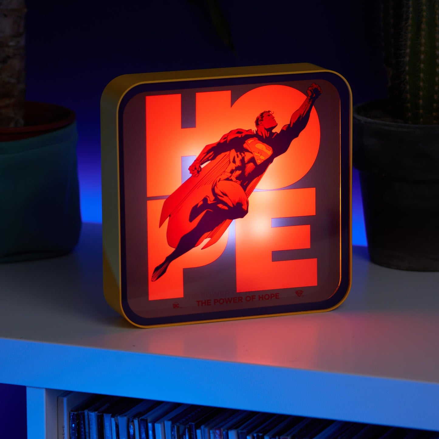 Numskull Official Superman 2025 Acrylic Logo Desk Lamp Wall Light for Bedroom, Office, Home, Study, Work - Official DC Comics Merchandise