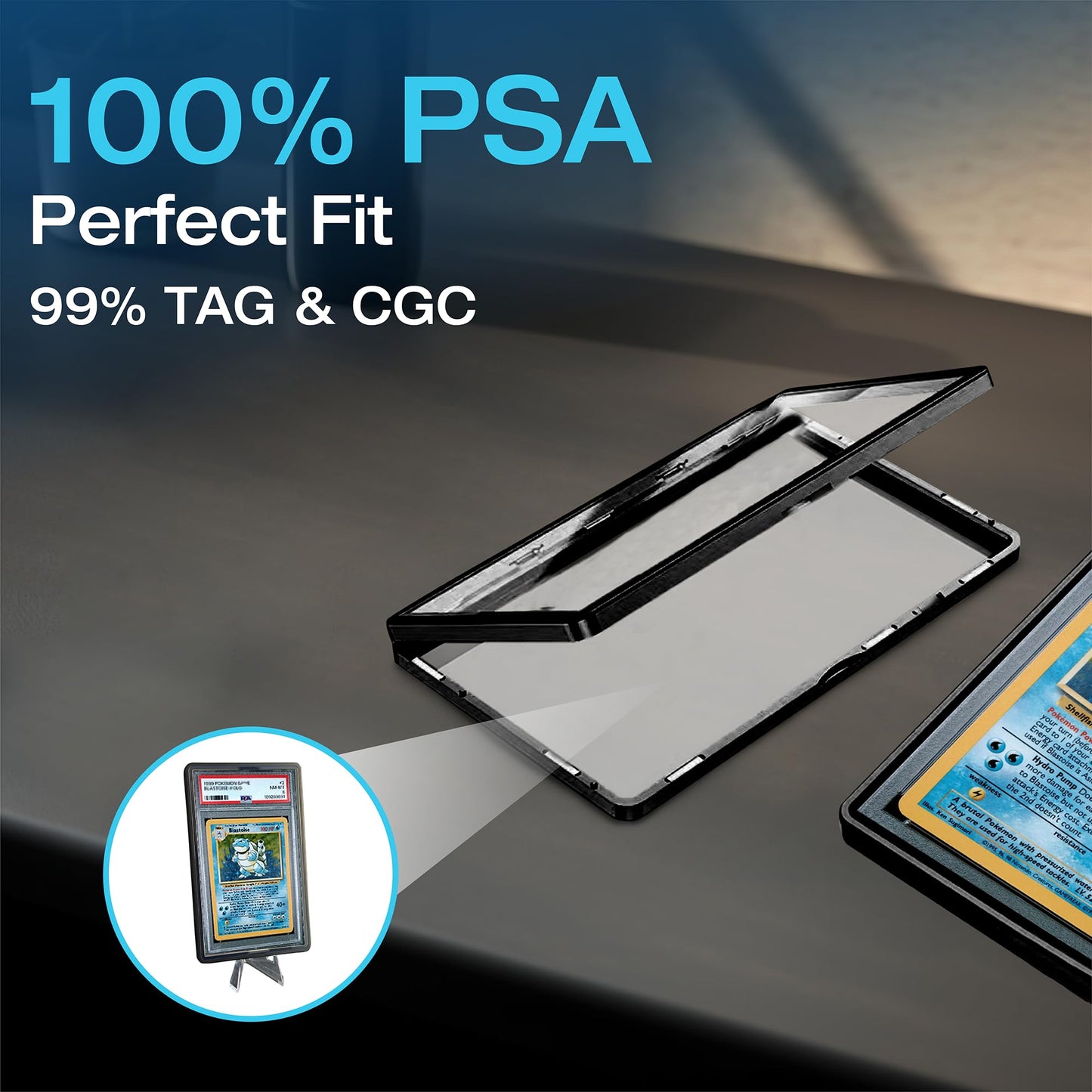 (3-Pack) SellCCG PSA Slab Case Graded Card Guard PSA, TAG & CGC Metal Magnetic UV Protection Glass Display Bumper Box Protector