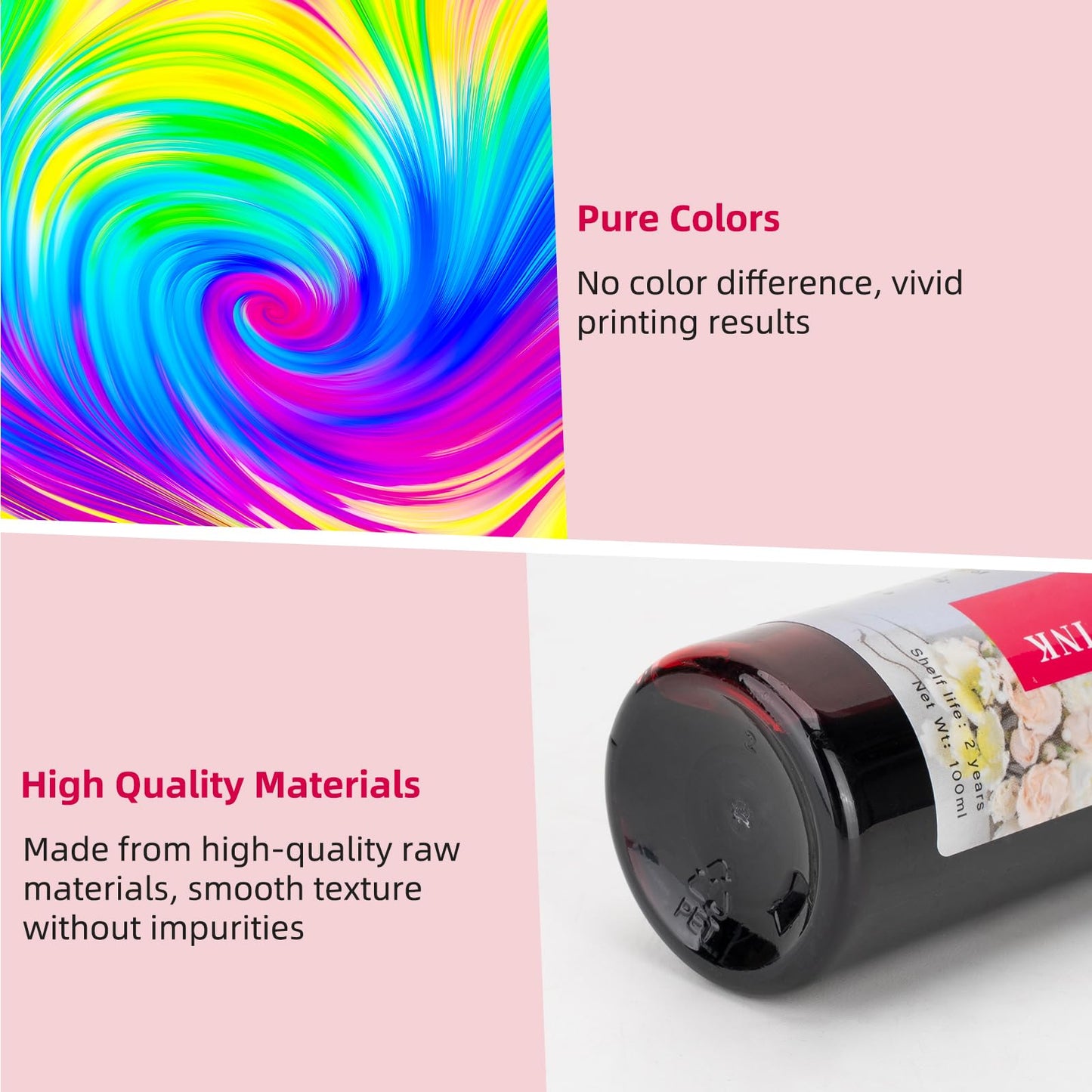 SGeepinkf 4 Packs Ink Refill Kit Compatible for 280XL 281XL 270XL 271XL 250XL 251XL, Suitable for PIXMA TS702a TS702 TR8620a IX6820 TR8622a TR6320, BK C Y M 100ML/Bottle