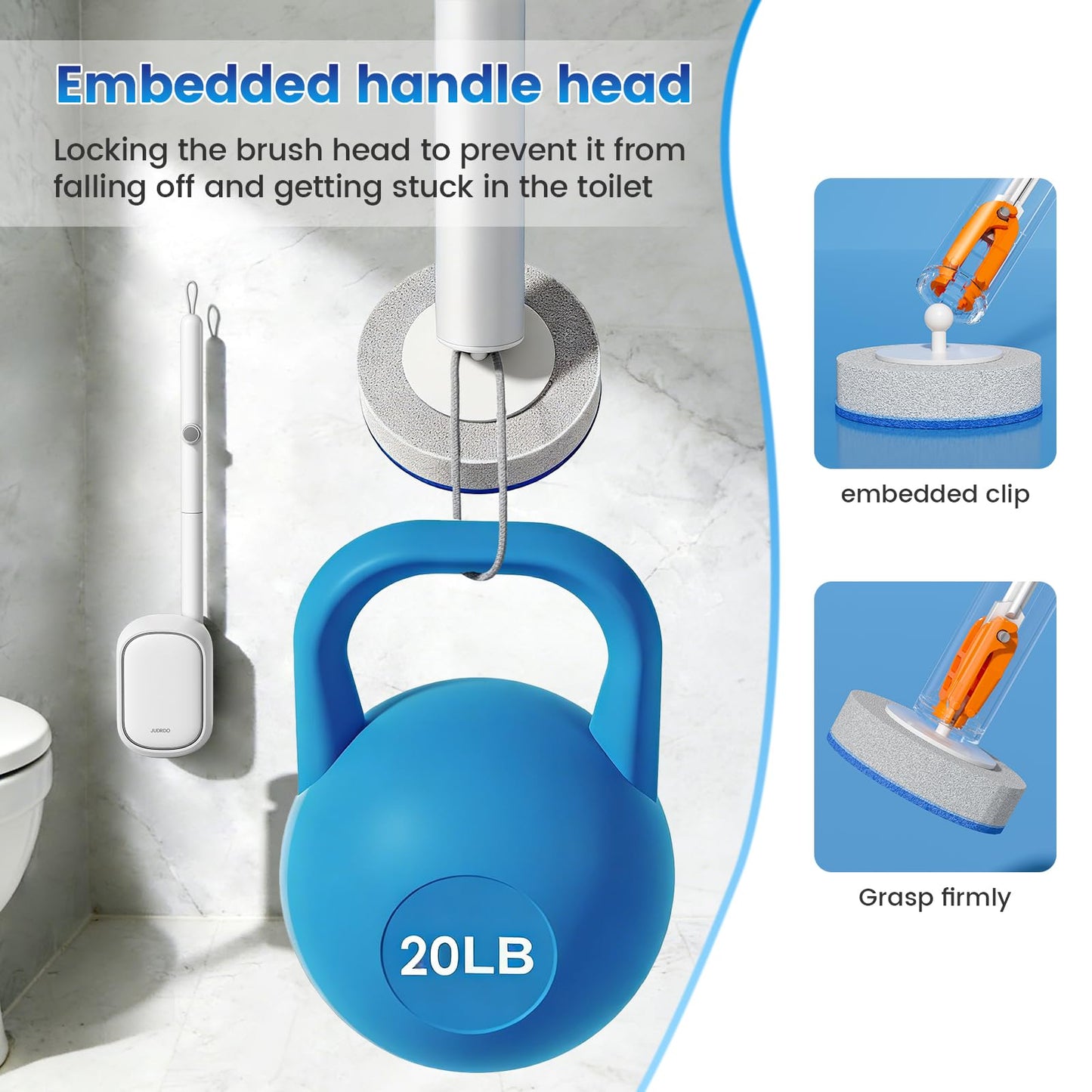 JUDRDO Disposable Toilet Brush,Toilet Bowl Cleaner,Wall Mounted Toilet Bowl Brush with 36 Refills for Deep Toilet Cleaning,Toilet Brush and Holder Set for Hygienic Bathroom Maintenance