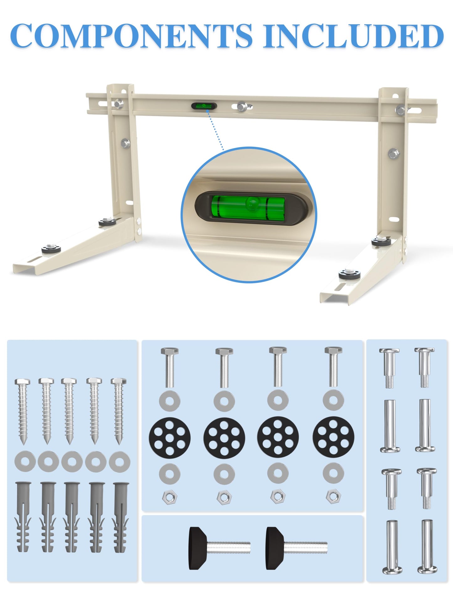 Mini Split Wall Mounting Bracket Outdoor, for 7000-12000 BTU Universal Ductless Air Conditioners, Heat Pumps, Heavy-Duty Mini Split AC Mount, Foldable Mini Split Bracket Max 400 Lb Capacity