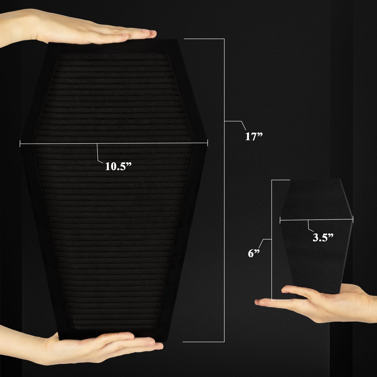 Manny's Mysterious Oddities Coffin Letter Board with Mini Coffin Board- Gothic Wedding Decor - Spooky 17x10.5 inches Felt Letter Board with 500 Precut Characters & Emojis