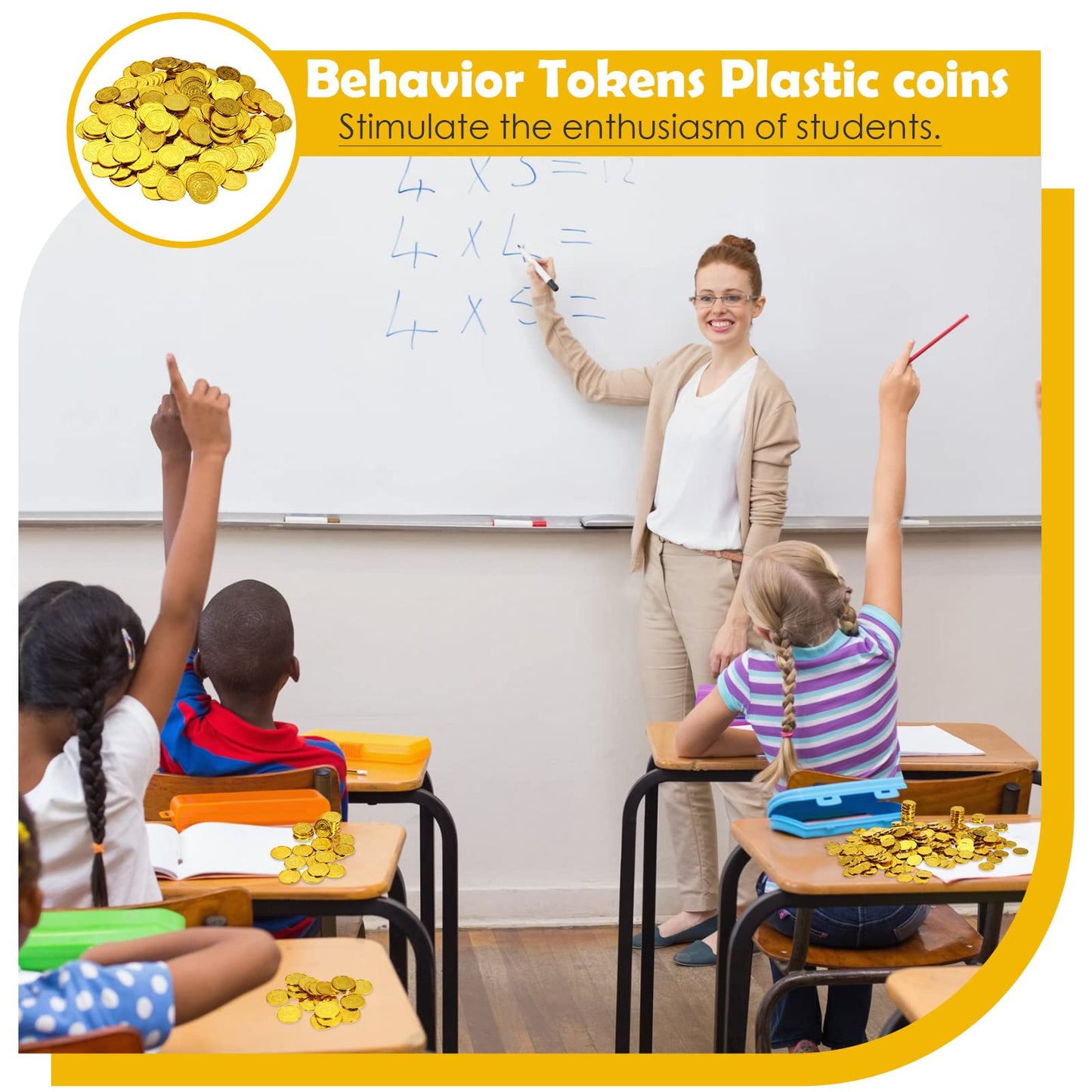 1000 Pcs Pirate Gold Coins Plastic Treasure Play Toy Coins Fake St. Patricks Doubloon for Pirate Party Favors Supplies Treasure Hunt Game Teachers Classroom Reward