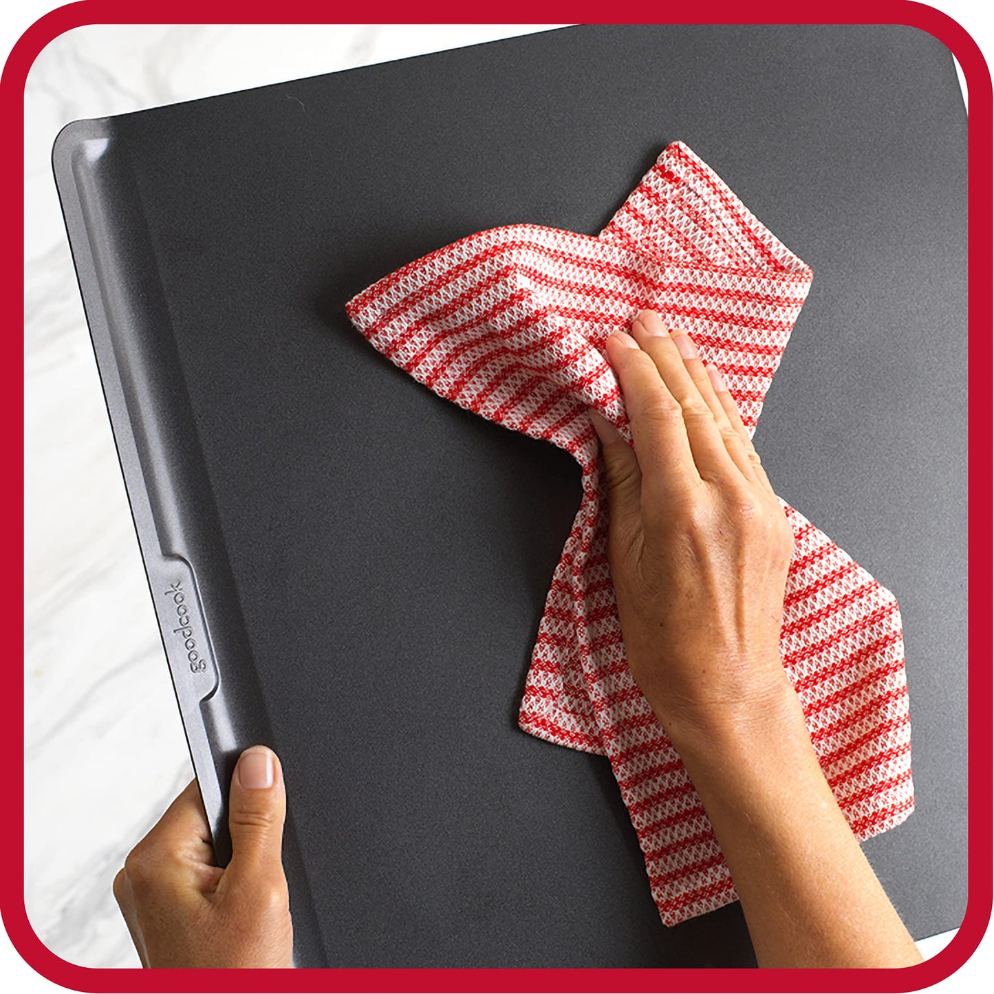GoodCook AirPerfect Insulated Cookie Sheets Set of 2 Nonstick Carbon Steel Construction Pans for No-Burn Baking with Ergonomic Grip, 16 x 14-Inch, Gray