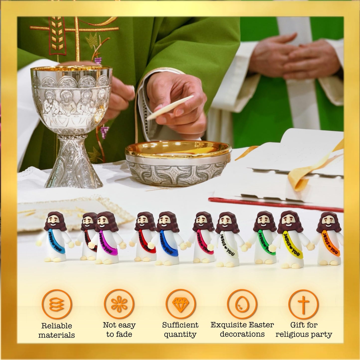 XMCHJY 320-Piece Mini Jesus Figurine in Bulk Pocket Jesus Loves You Religious Party Gifts Sunday School Baptism Presents Easter Egg Stuffing