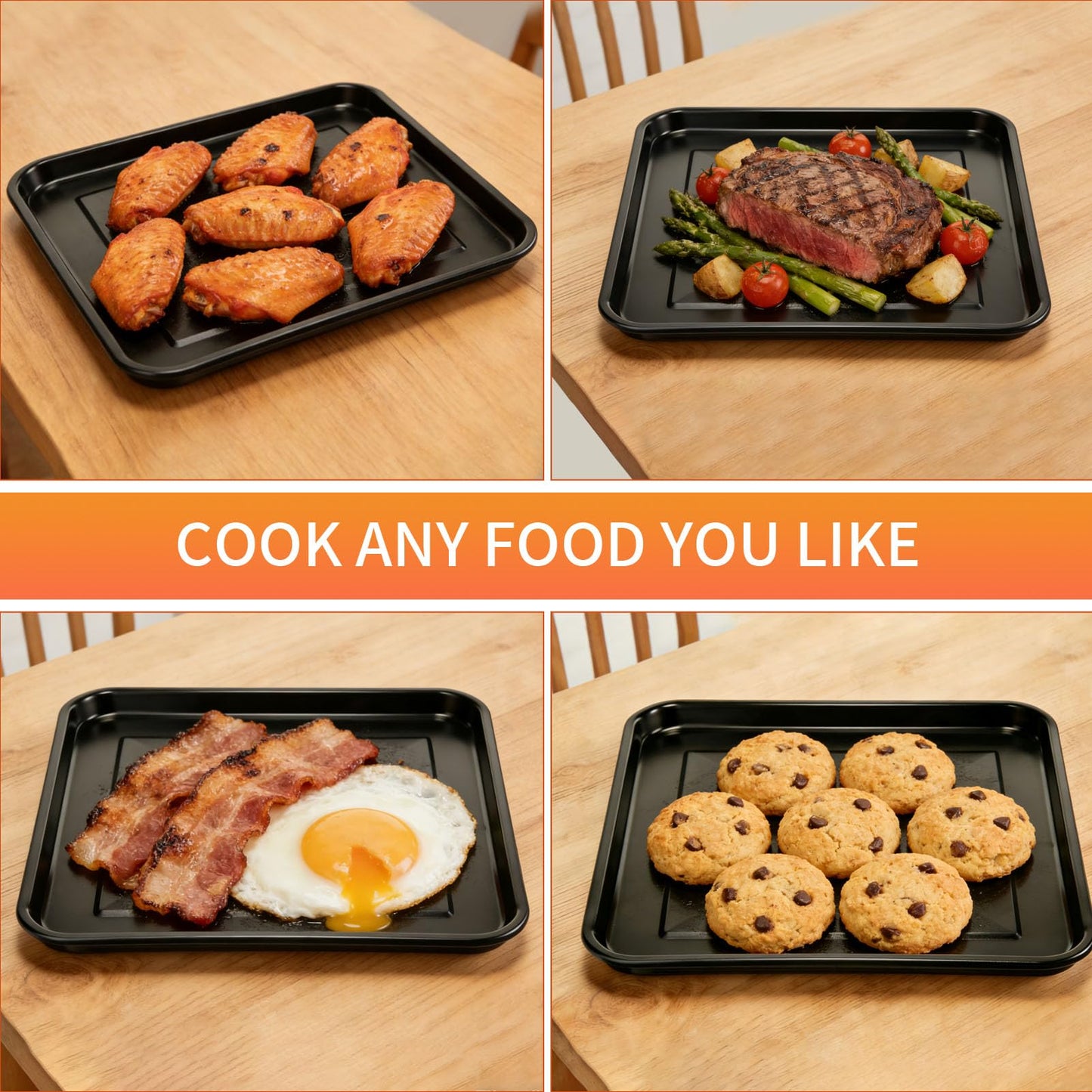 GWY 3 IN 1 Air Fryer Accessories For Ninja Foodi 8 in 1 SP101 Digital Countertop Oven, 13.4''*13.4'' Stainless Steel Air Fryer Accessories Roasting Steamer Grill Racks Baking Tray,Dishwasher safe
