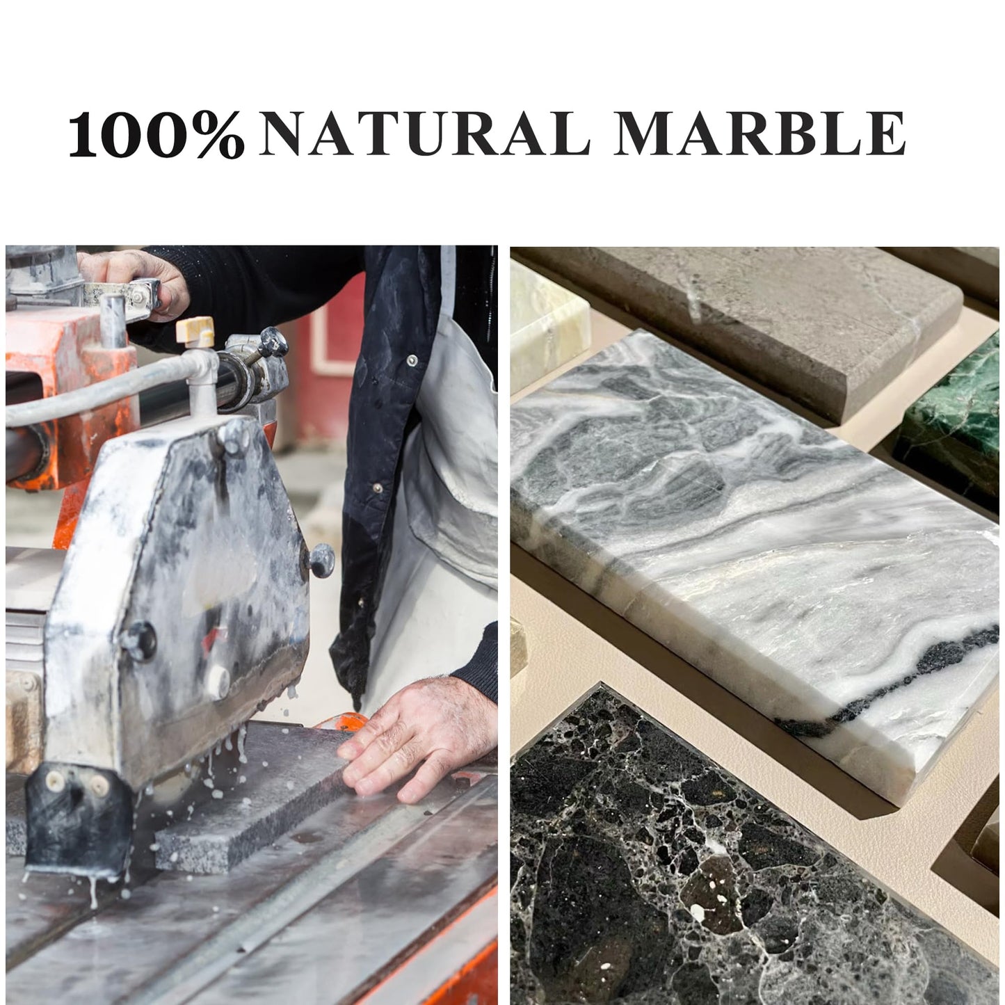 YMXYJM Real Natural Marble Tray for Bathroom, Genuine Marble Stone Vanity Tray, Luxury Storage Trays for Kitchen, Vanity, Home Decor, Dresser, Non-Resin/Non-Ceramic, 12"x 8"x 1.2", Dark Brown