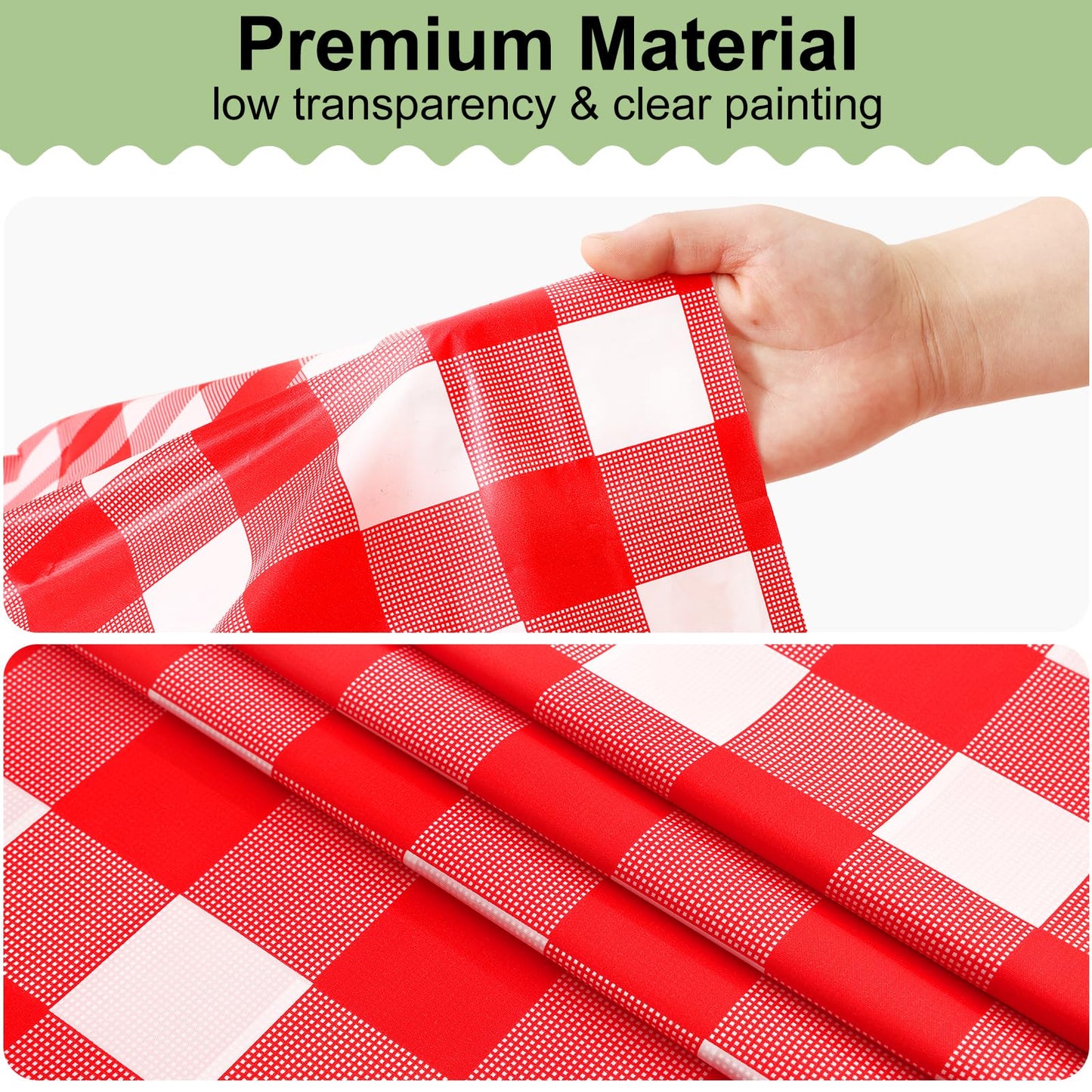 misaya 12 Packs Buffalo Disposable Table Cloth, 54 x 108 Inch Waterproof Plastic Tablecloth, Rectangle Red and White Checkered Table Covers for Picnic, Birthday, Party
