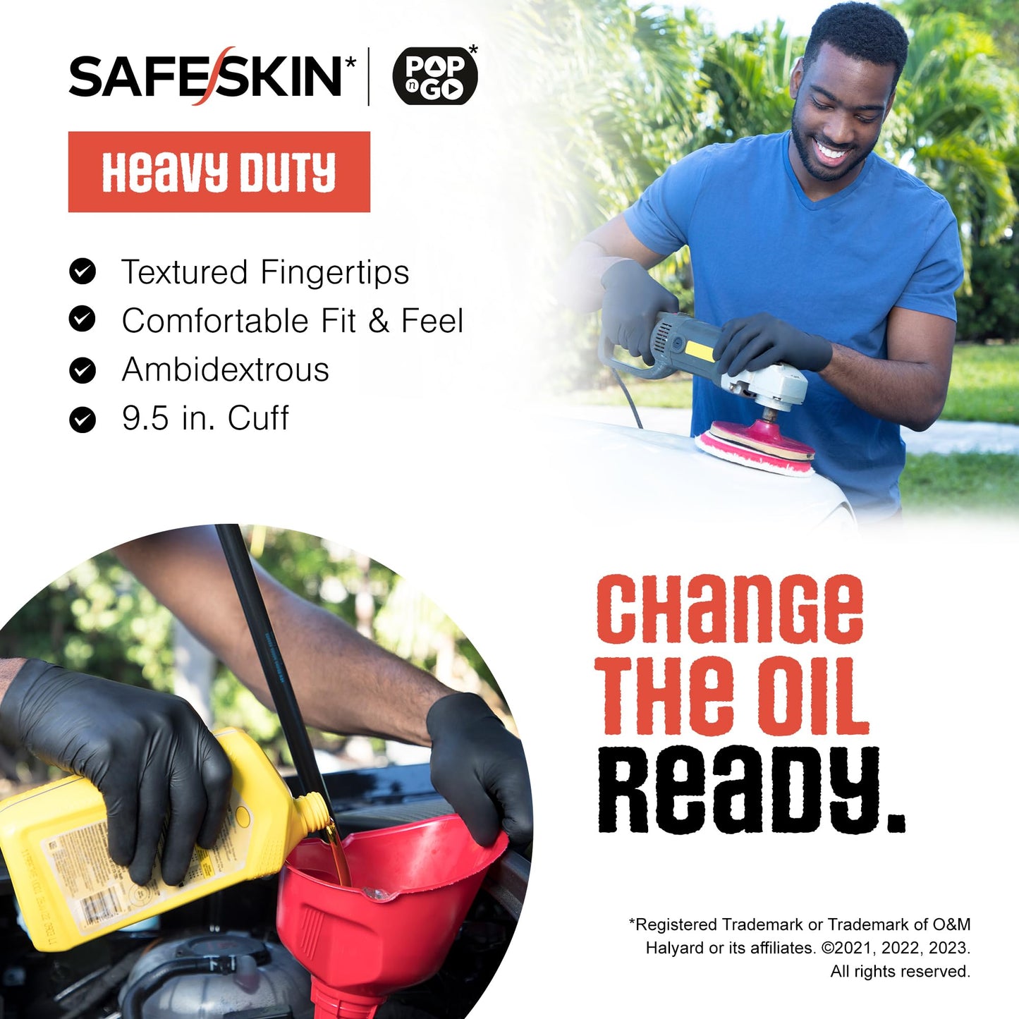SAFESKIN Heavy Duty Nitrile Disposable Gloves, Pack of 160, Powder Free, Black - Plumbing, Gardening, Painting, Food Handling
