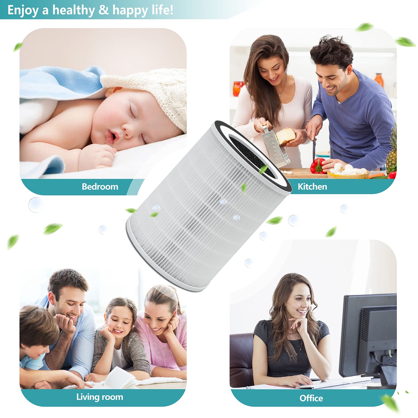 Lhari True HEPA KILO Filter Compatible with Afloia KILO, KILOPLUS, KILOPRO, MIRO,MIRO PRO air purifier and MORENTO MR-Kilo, Kalo Air Purifier, Cuckoo CAC-I0510FW Air Purifier, 2-Pack