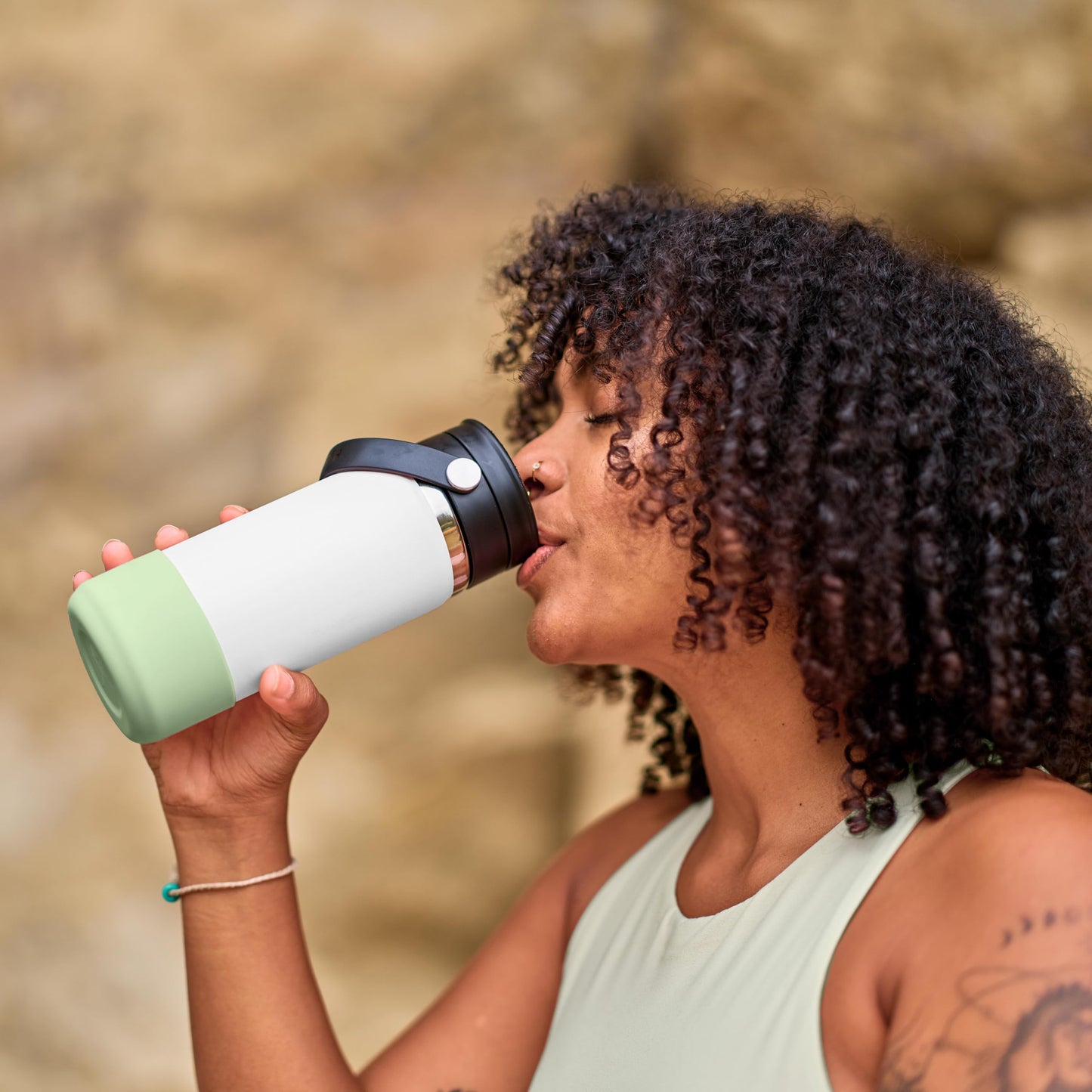 Hydro Flask Water Bottle - Insulated Stainless Steel - Wide Mouth Flex Sip Lid, Non Spill, Leakproof and Refillable in 16 Oz Agave